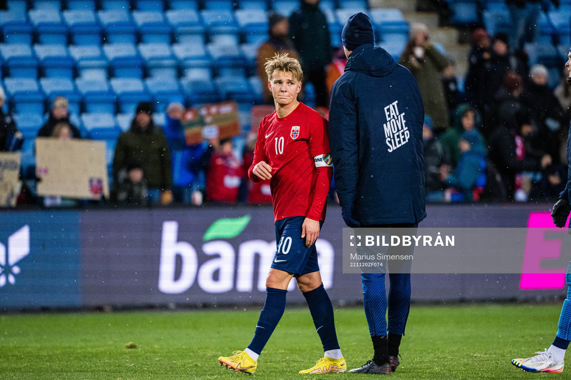 Martin Ødegaard of Norway looks dejected after the International friendly football match between Norway and Finland on November 20, 2022 in Oslo.