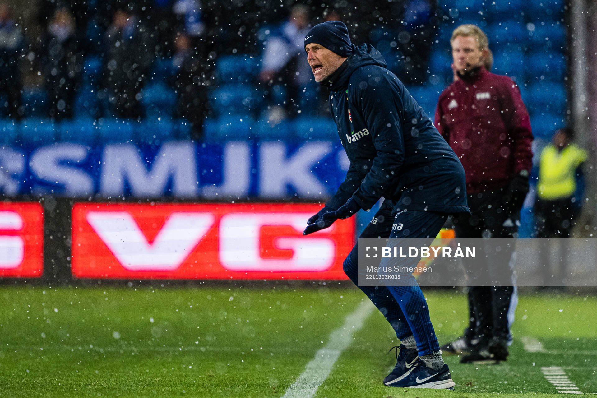 Ståle Solbakken, head coach of Norway, reacts