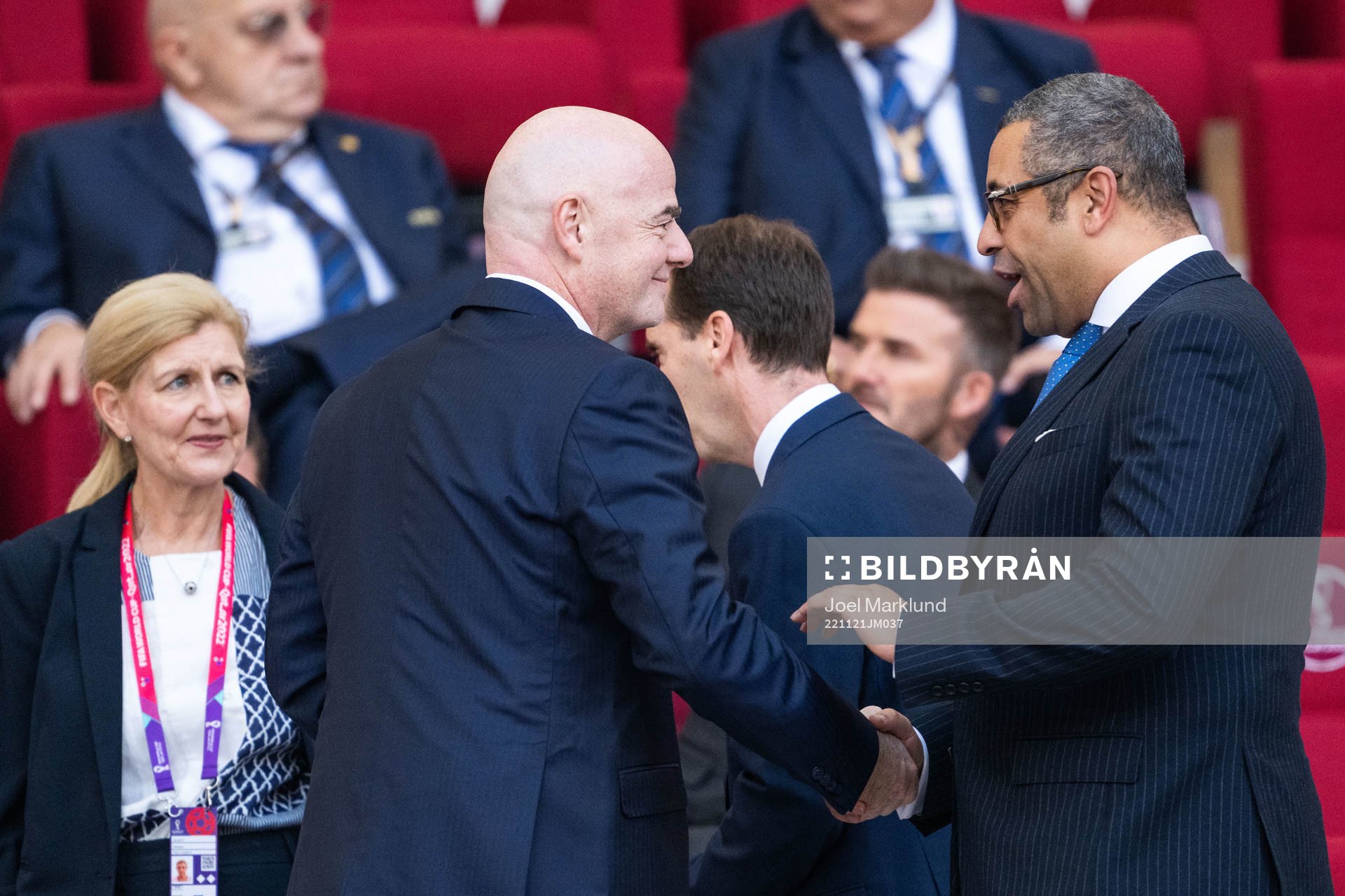Gianni Infantino, president of Fifa in the stands