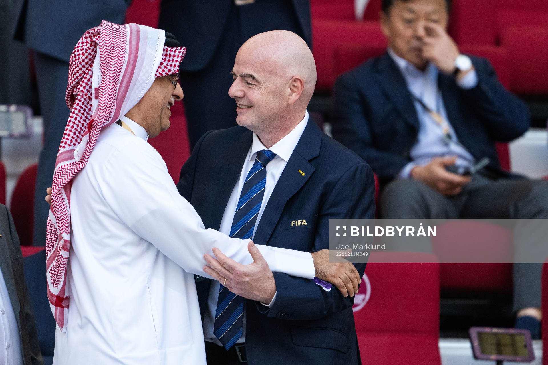 Gianni Infantino, president of Fifa in the stands