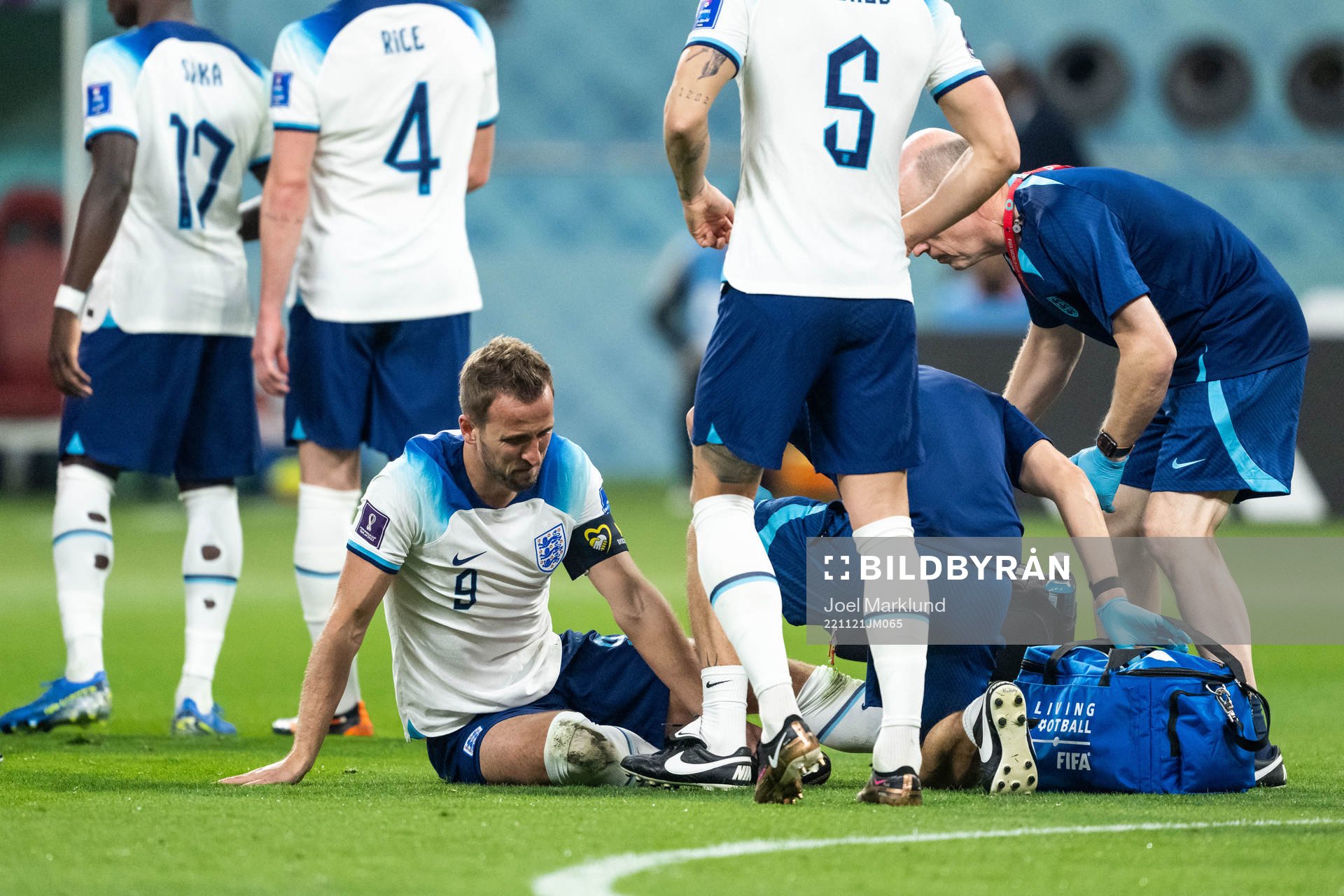 Harry Kane of England in pain