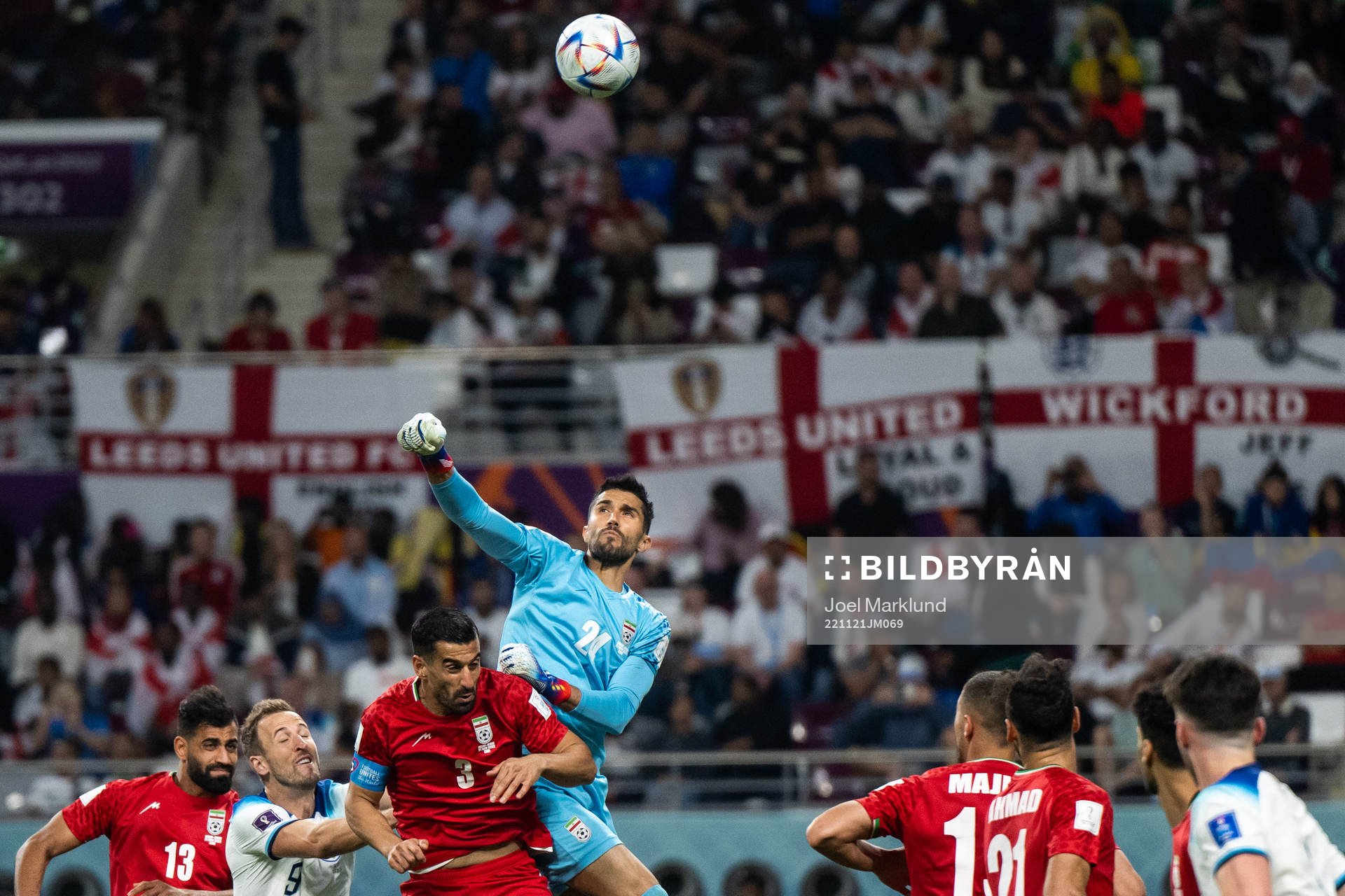 Goalkeeper Hossein Hosseini of Iran