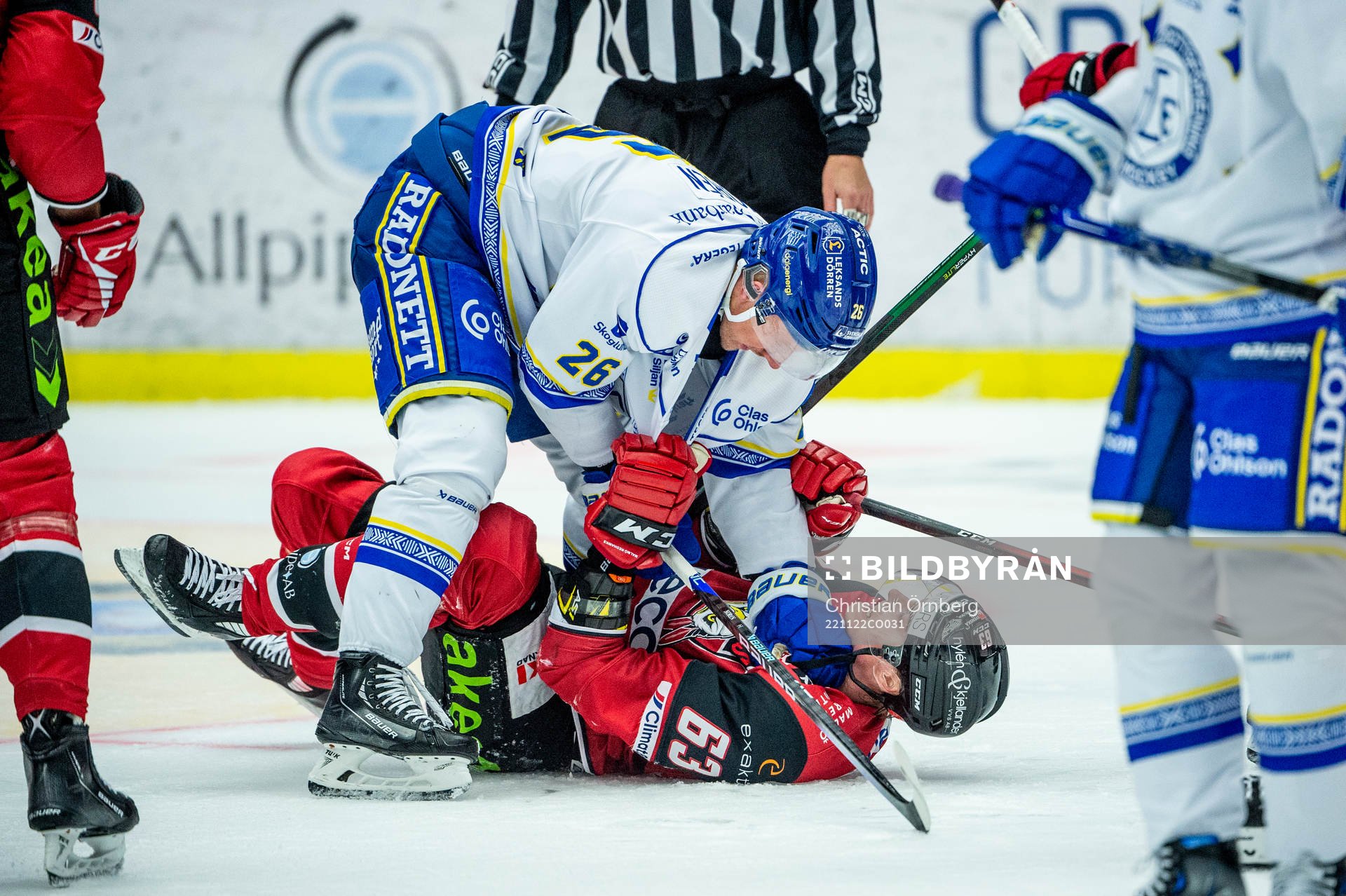 Leksands Patrik Noren mot Malmö Redhawks Fredrik