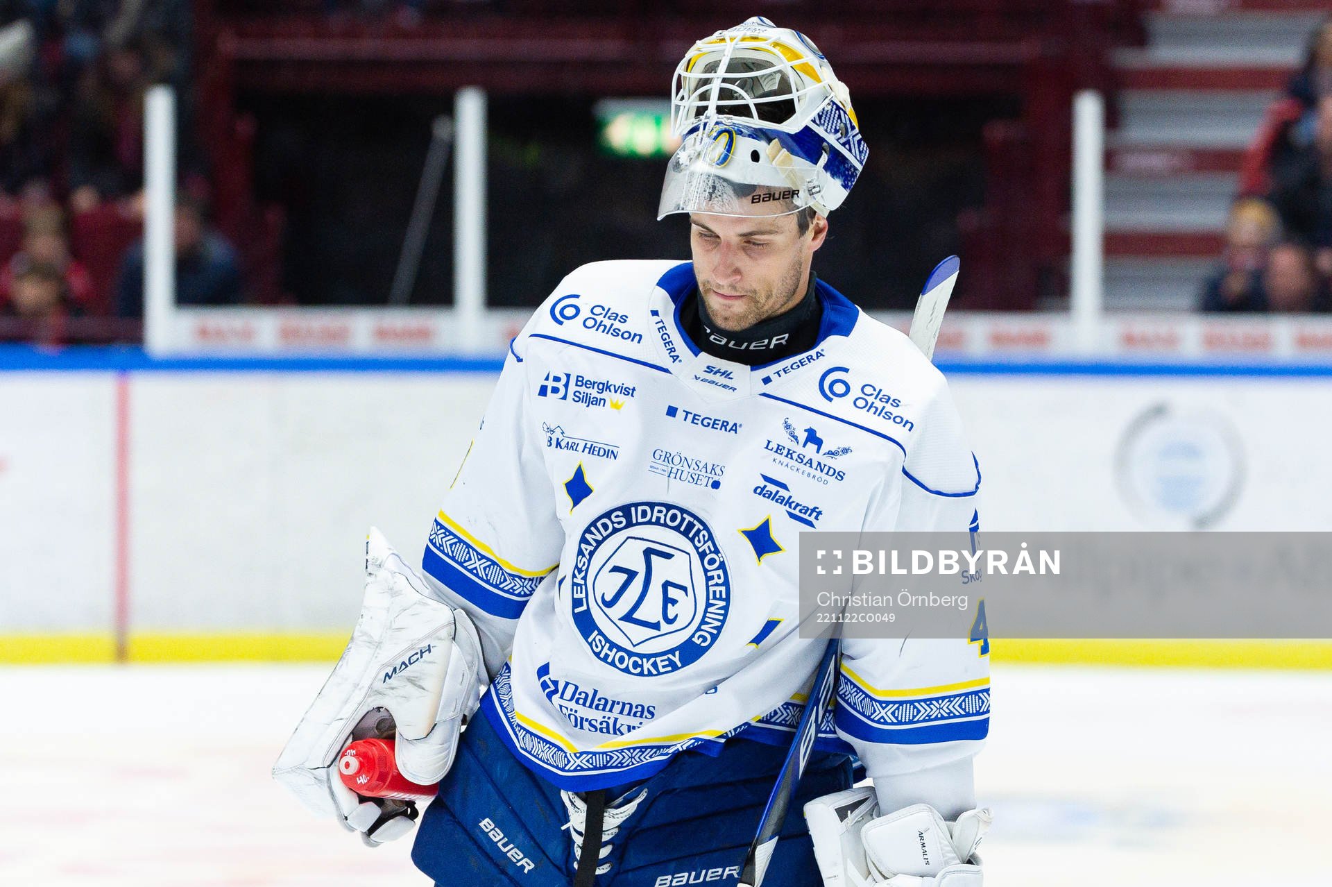 Leksands målvakt Mantas Armalis deppar