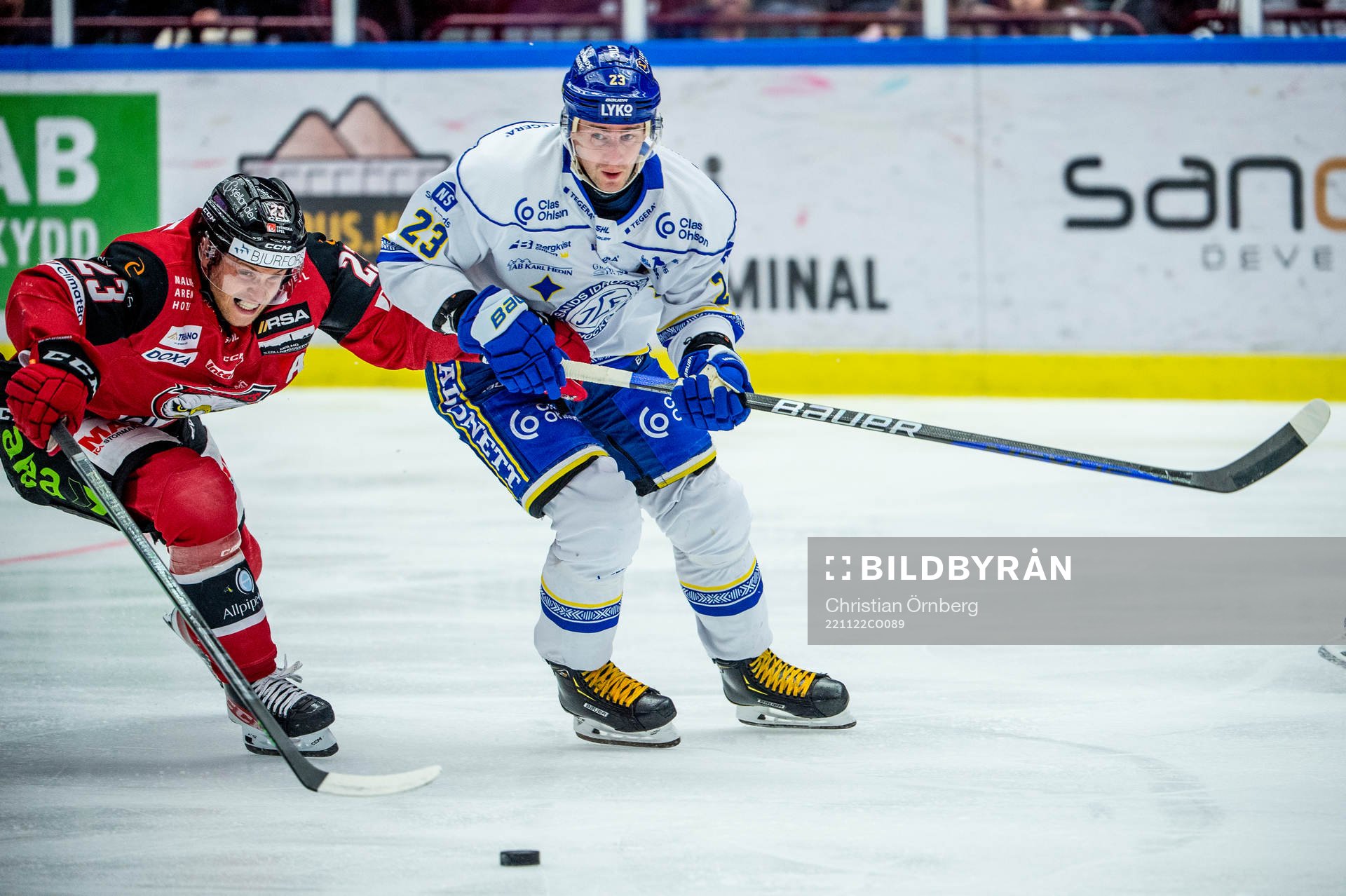 Malmö Redhawks Christoffer Forsberg mot Leksands Mikael