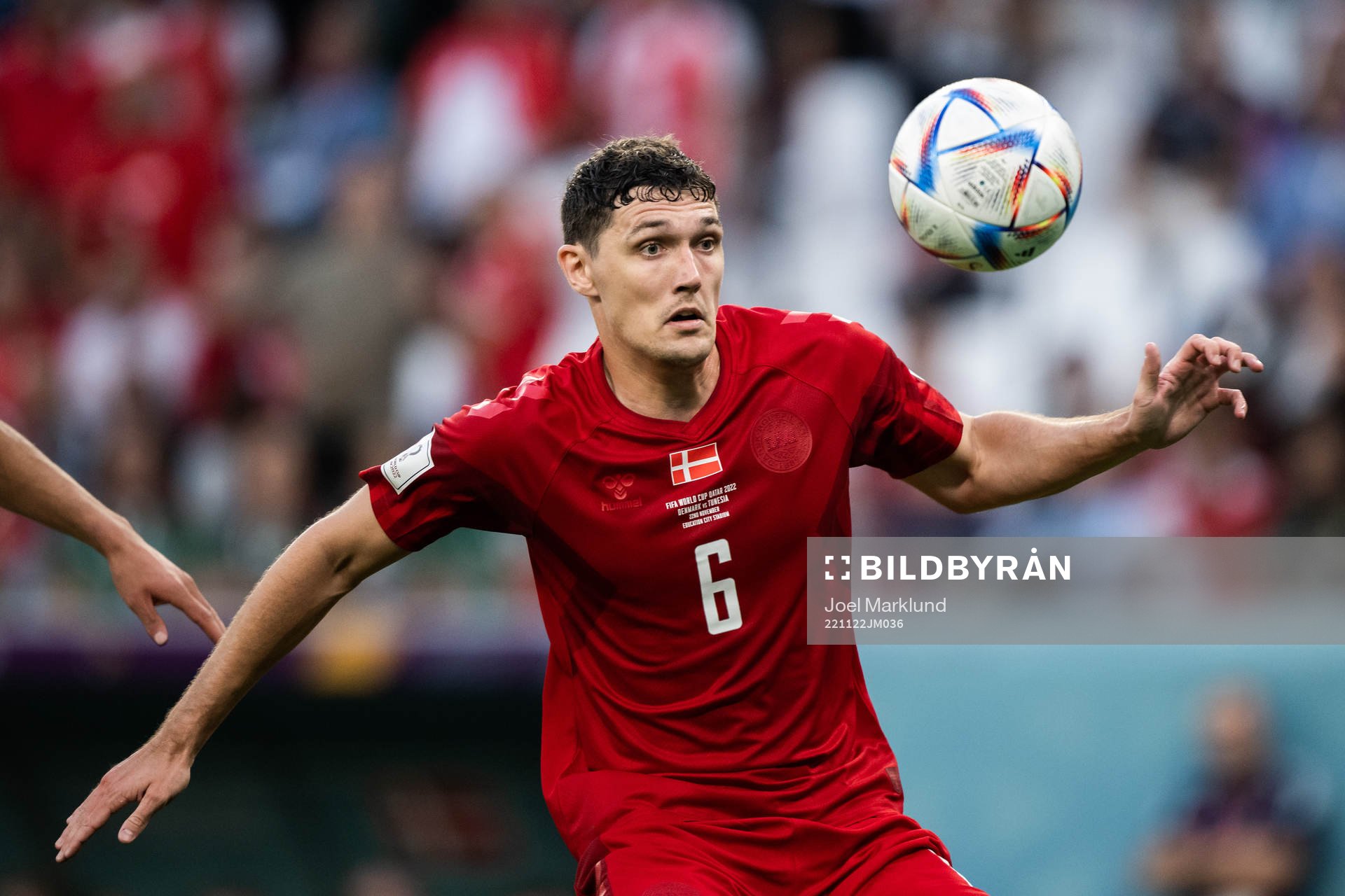 Anis Slimane of Tunisia and Andreas Christensen of Denmark