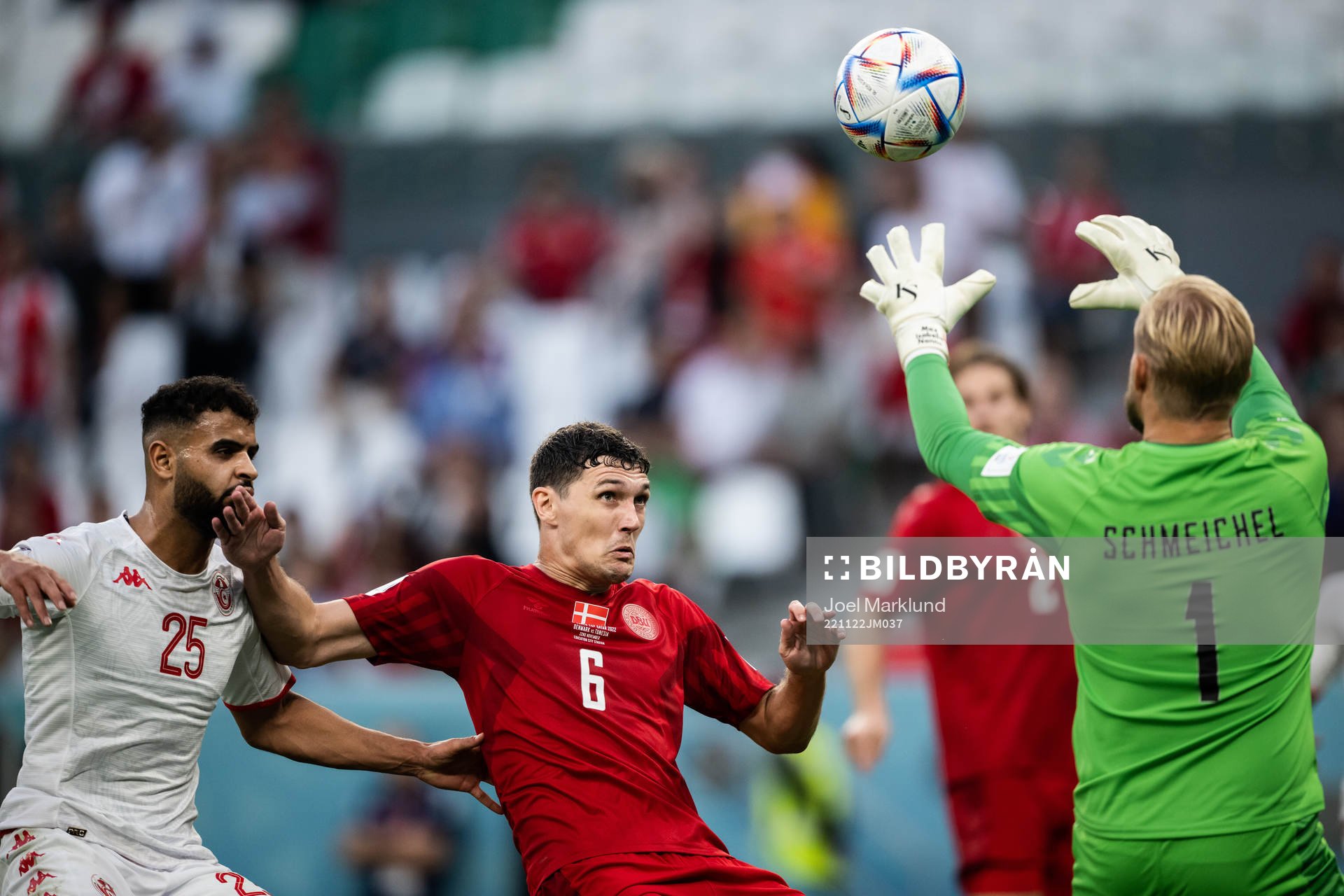 Anis Slimane of Tunisia against Andreas Christensen and