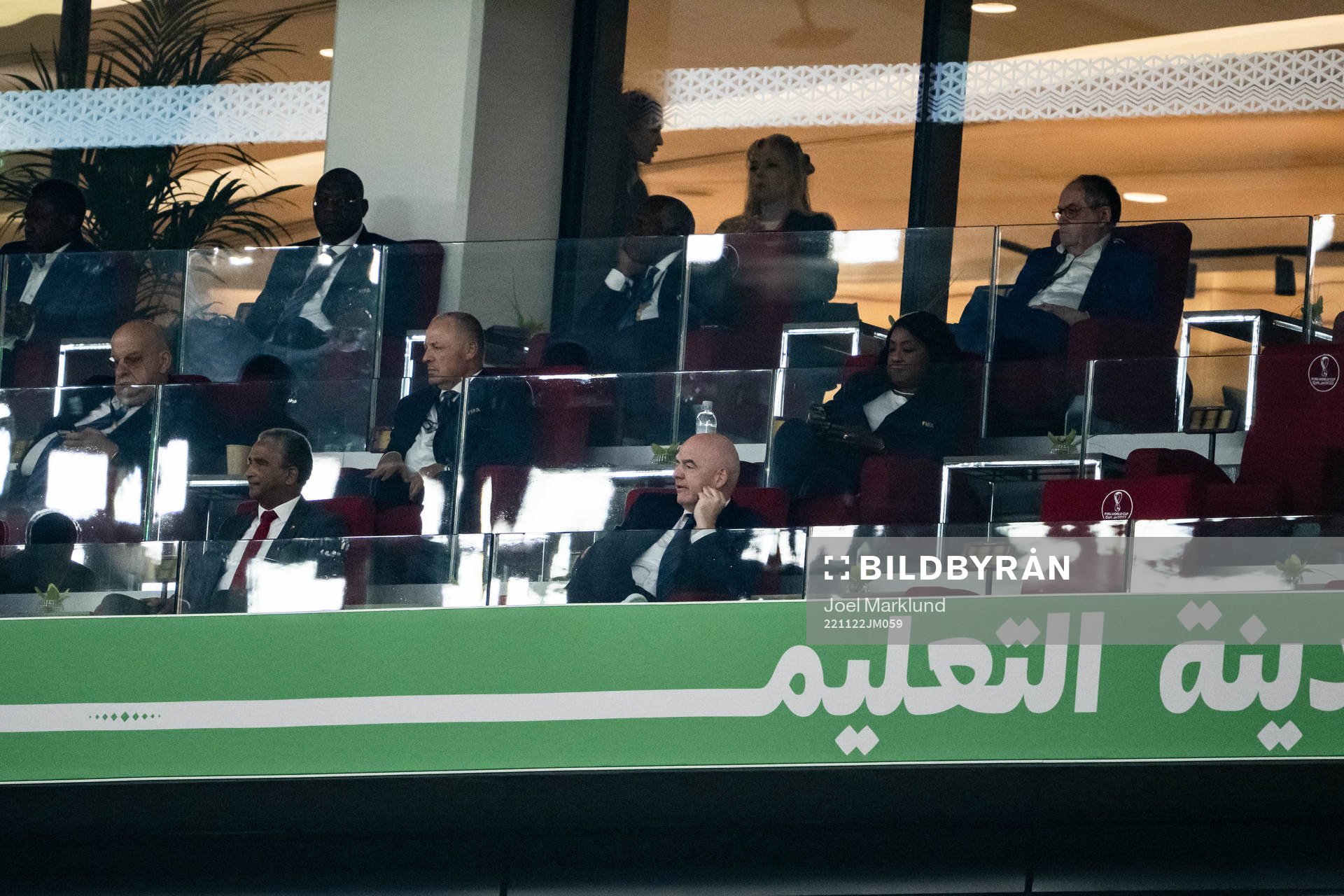 Gianni Infantino, president of Fifa in the stands