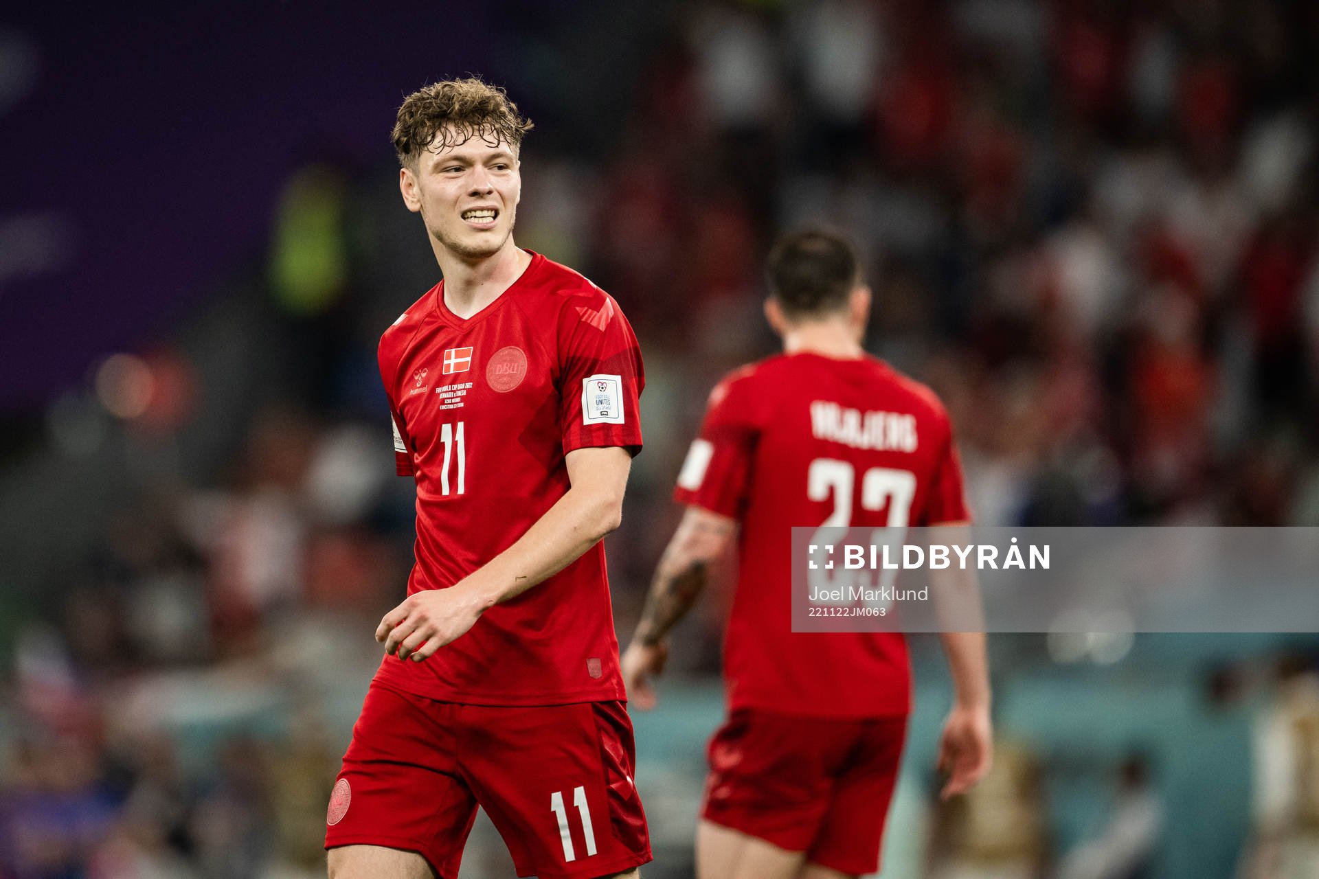 Andreas Skov Olsen of Denmark looks dejected