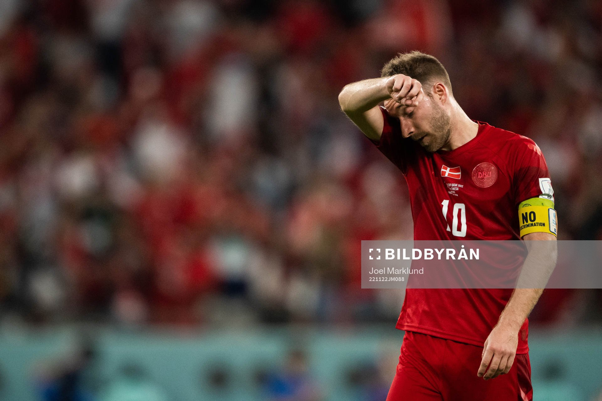 Christian Eriksen of Denmark looks dejected