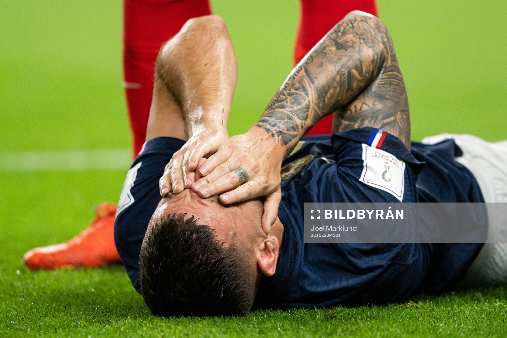 Lucas Hernandez of France in pain