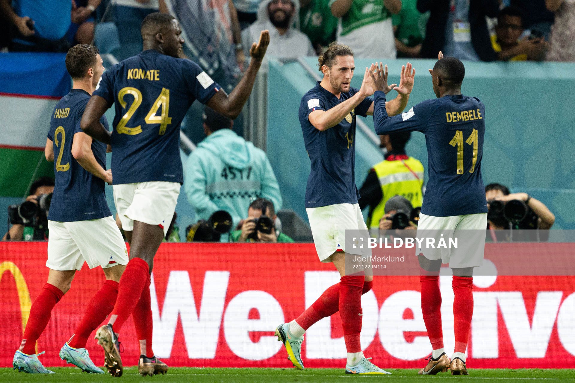 Benjamin Pavard , Ibrahima Konate , Adrien Rabiot and
