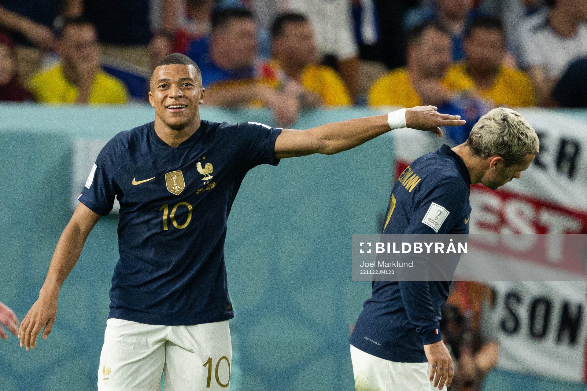 Kylian Mbappe and Antoine Griezmann of France