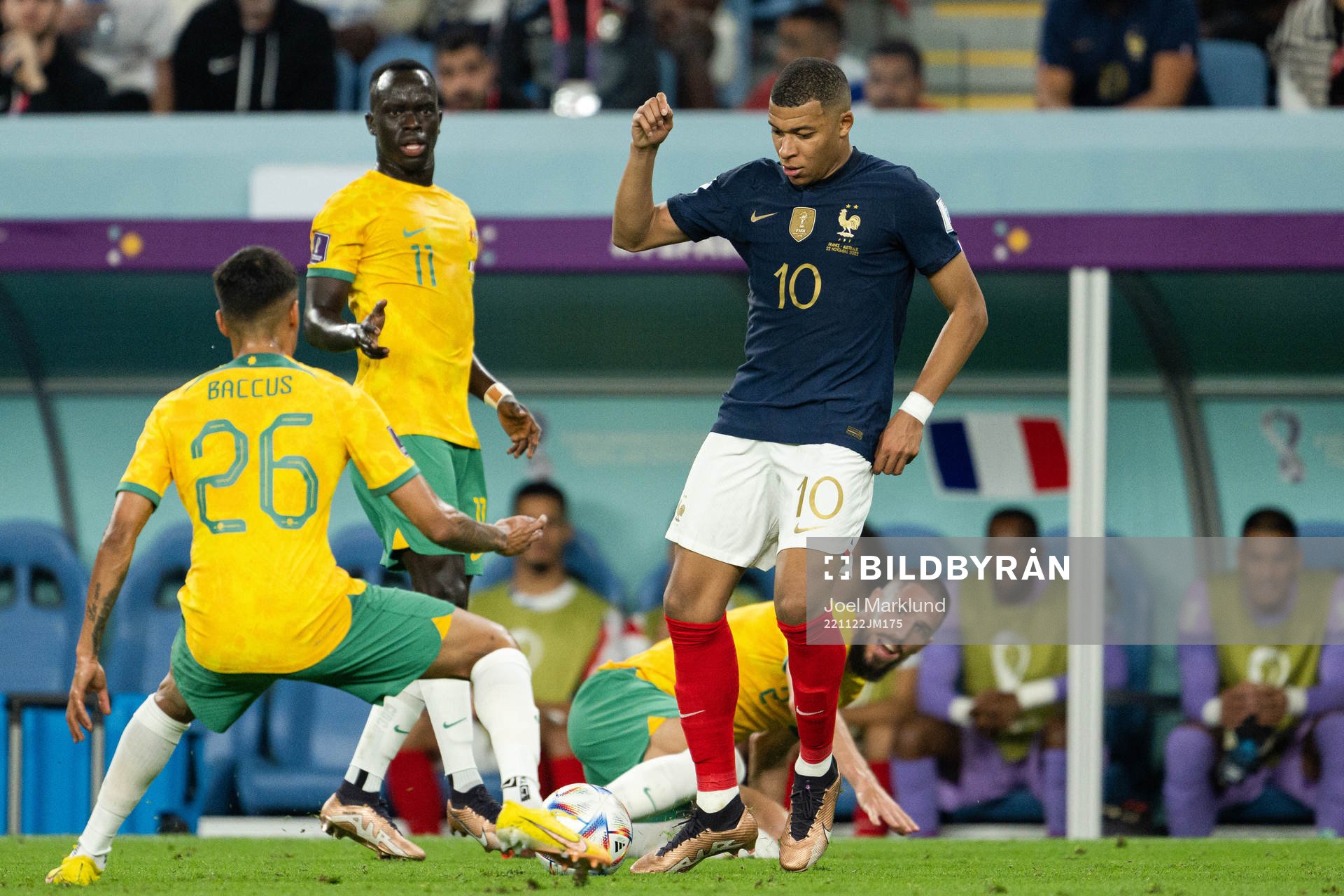 Keanu Baccus, Awer Mabil and Milos Degenek of Australia