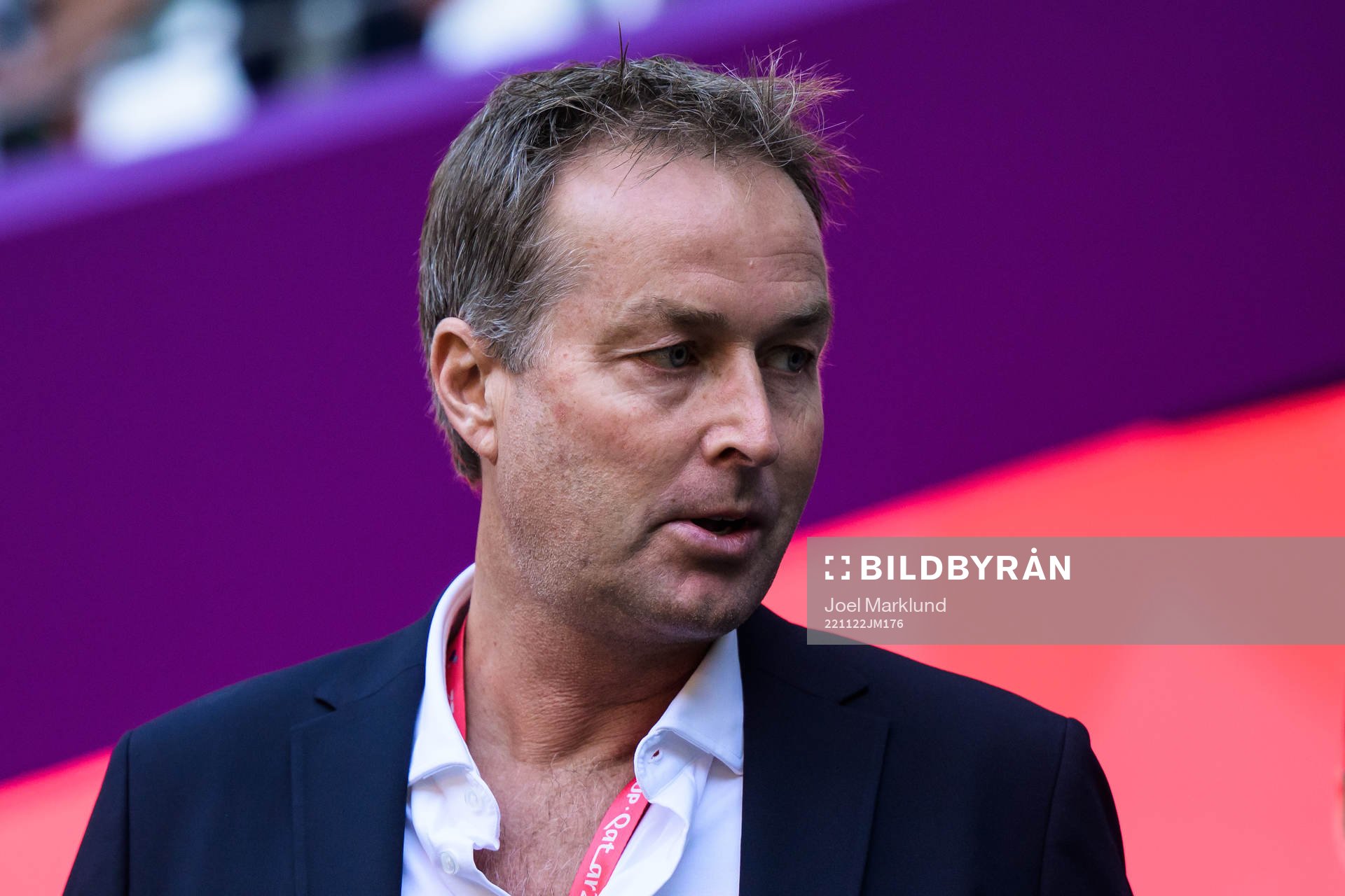 Head coach Kasper Hjulmand of Denmark ahead of the FIFA World Cup 2022 football match between Denmark and Tunisia on November 22, 2022 in Doha.