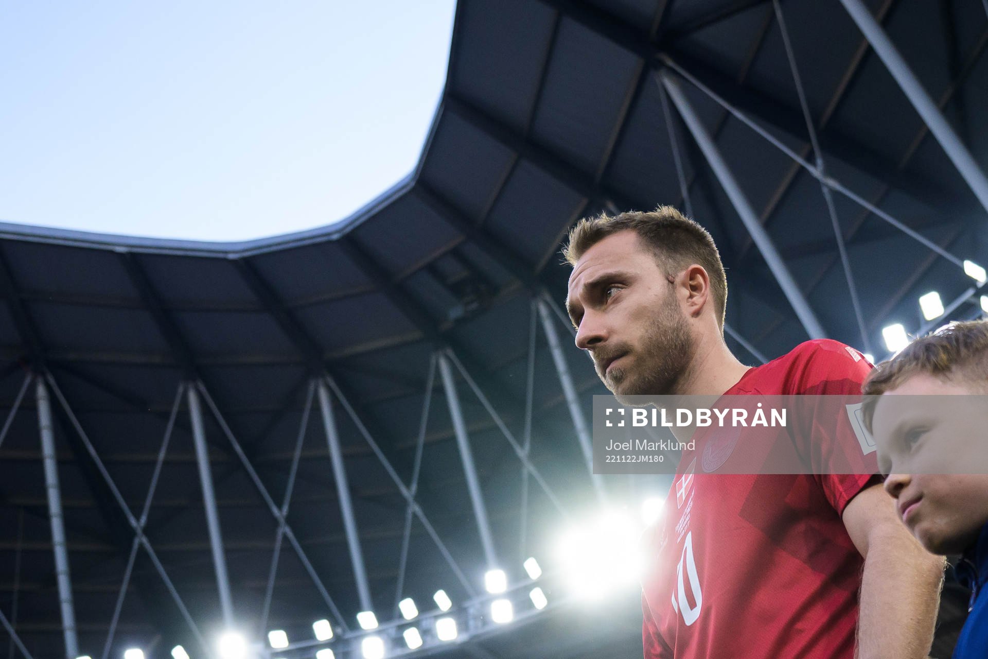 Christian Eriksen of Denmark enters the field for the FIFA