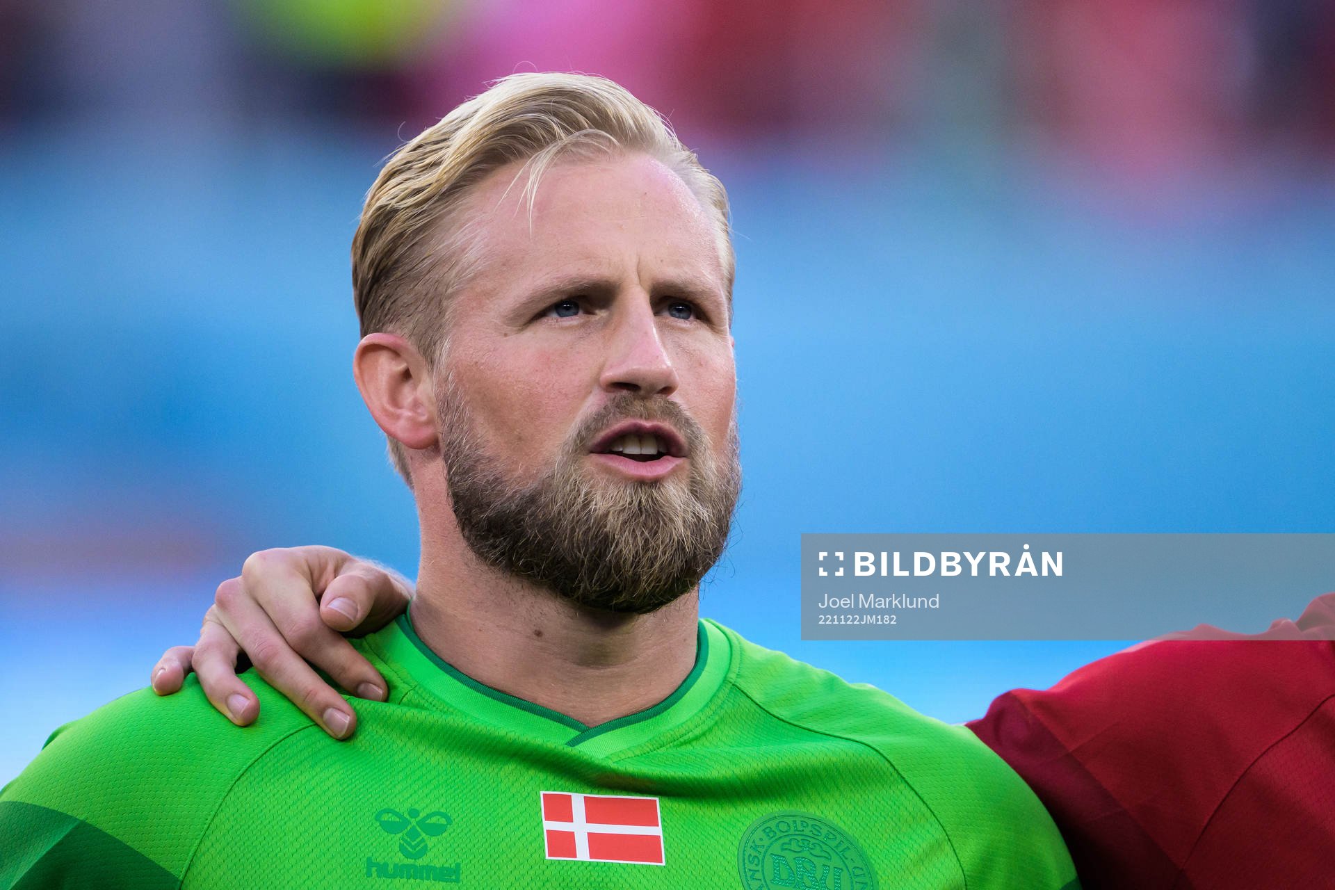 Goalkeeper Kasper Schmeichel of Denmark