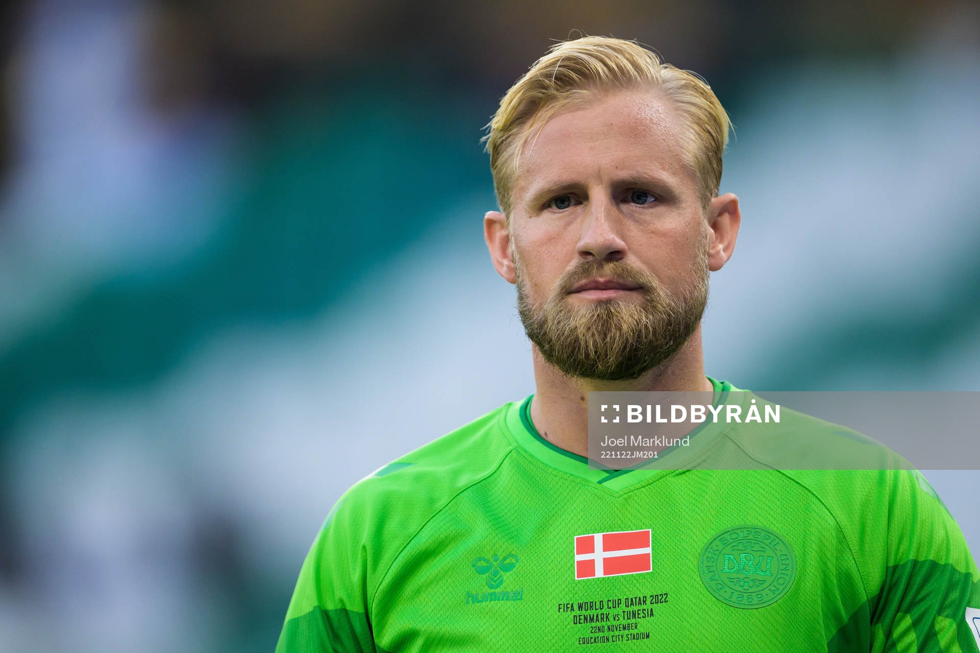 Goalkeeper Kasper Schmeichel of Denmark