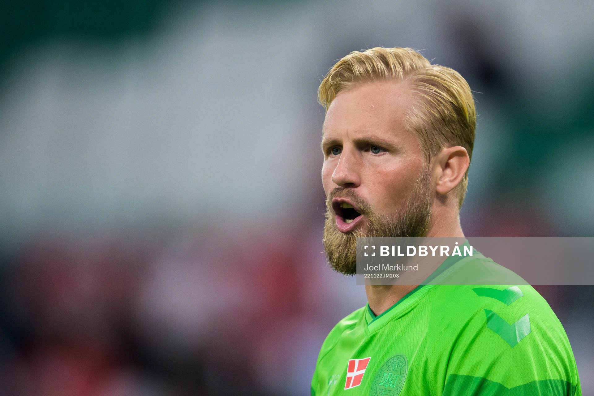 Goalkeeper Kasper Schmeichel of Denmark