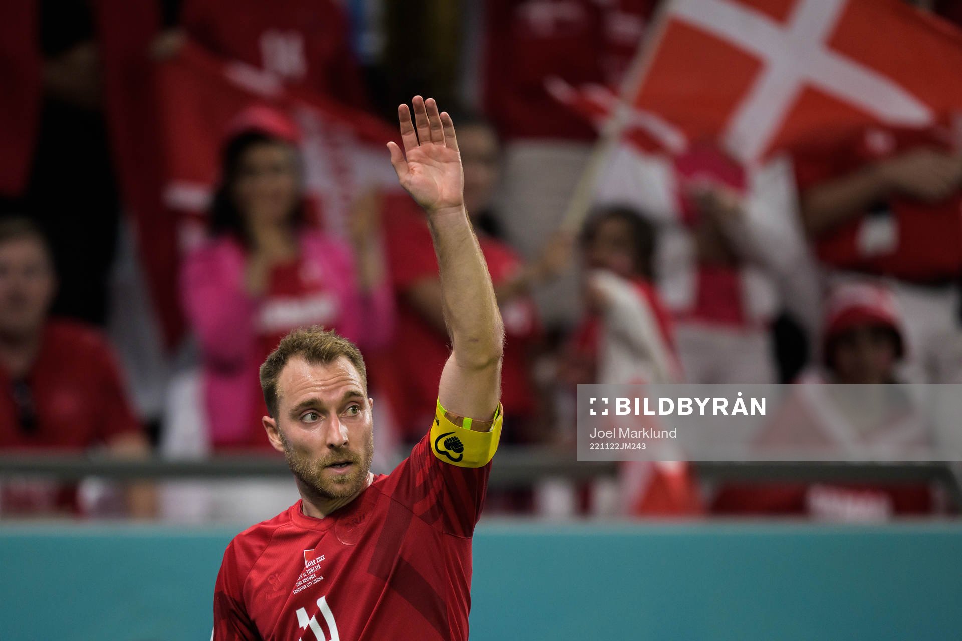 Christian Eriksen of Denmark prepares to take a corner-kick