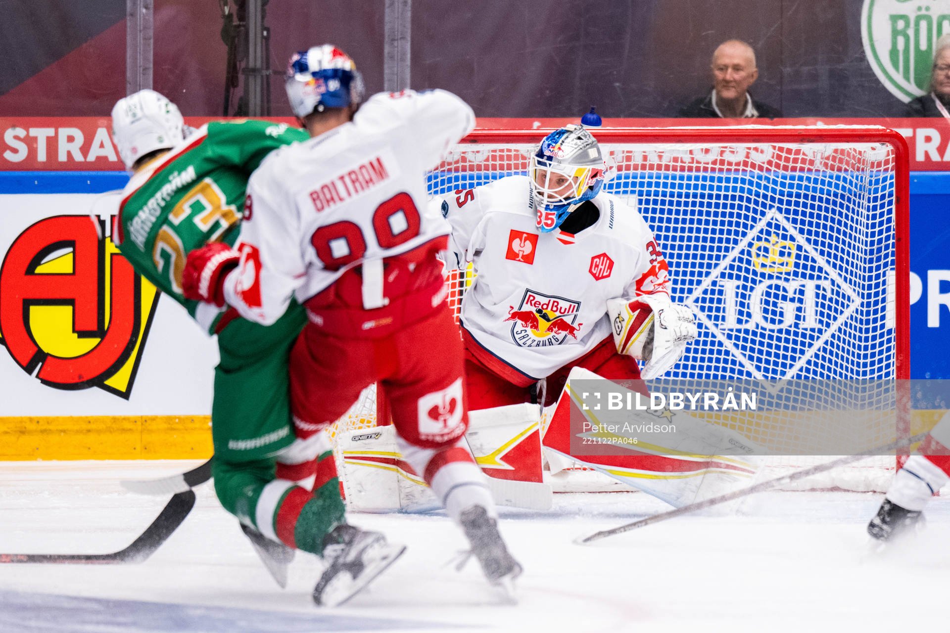 Oliver Tärnström of Rögle scores the 3-0 goal against