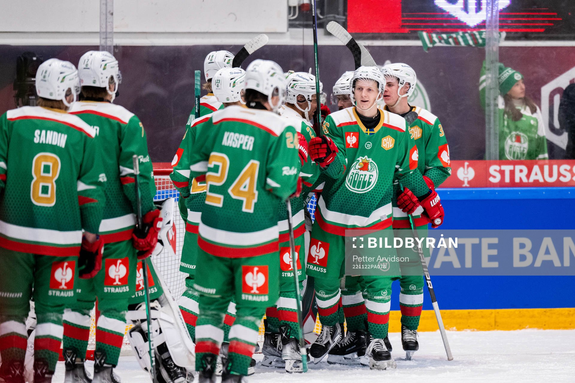 Adam Engström of Rögle celebrates