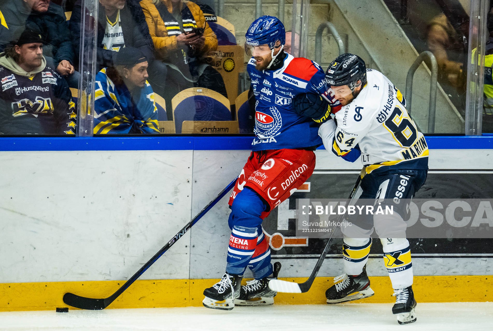 Oskarshamns Jiri Smejkal och HV71s Eric Martinsson