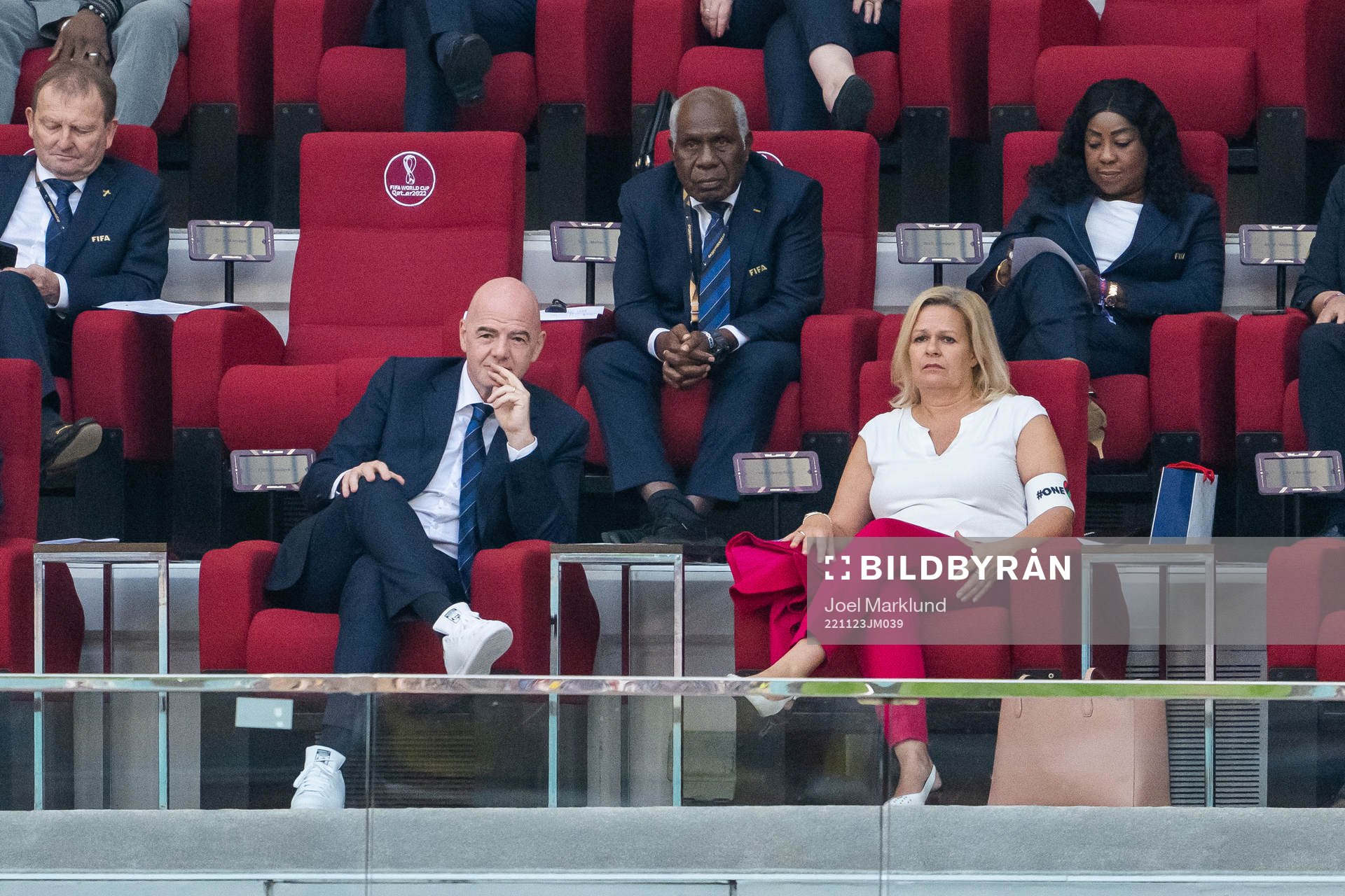 Gianni Infantino, president of Fifa, alongside Nancy