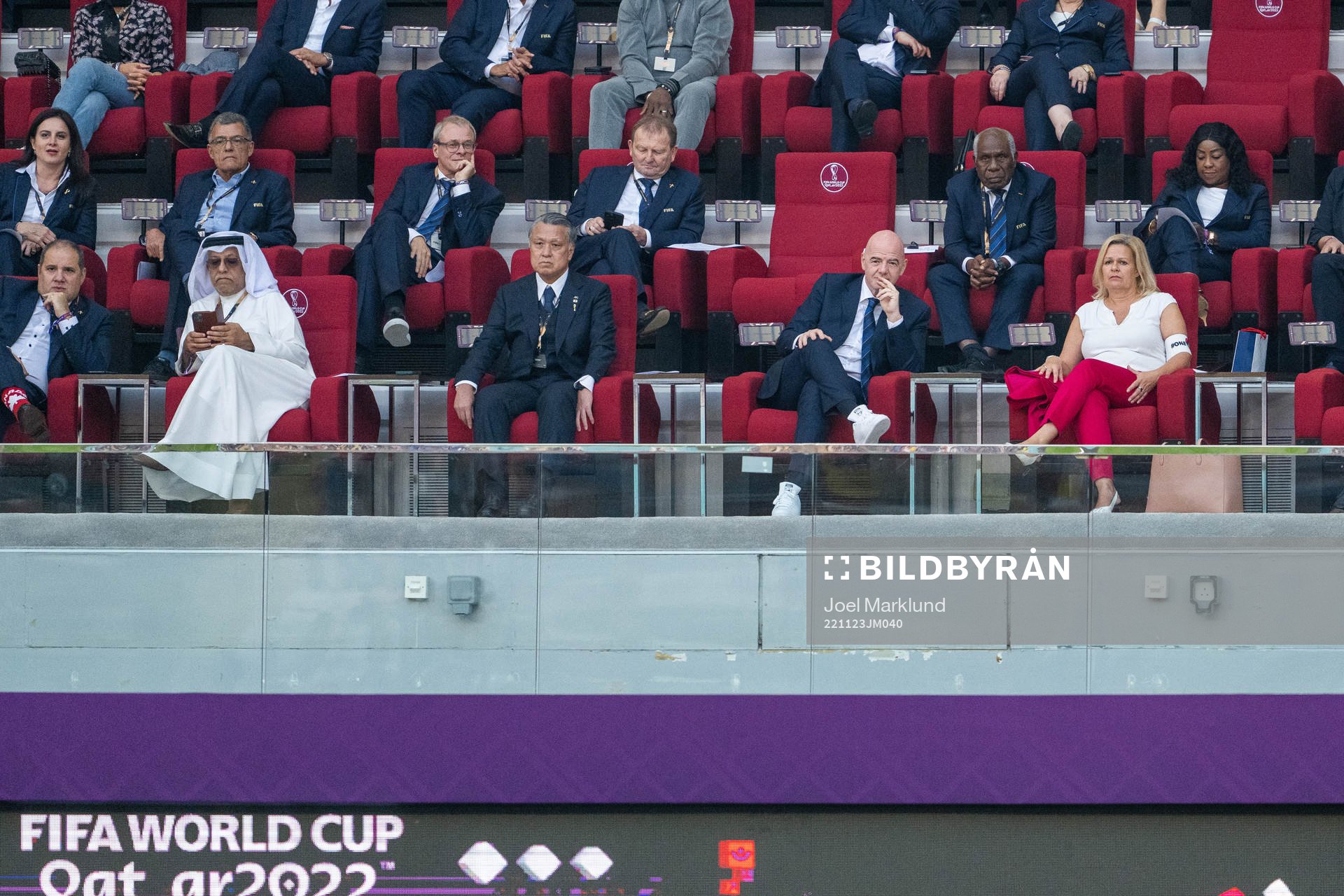 Gianni Infantino, president of Fifa, alongside Nancy