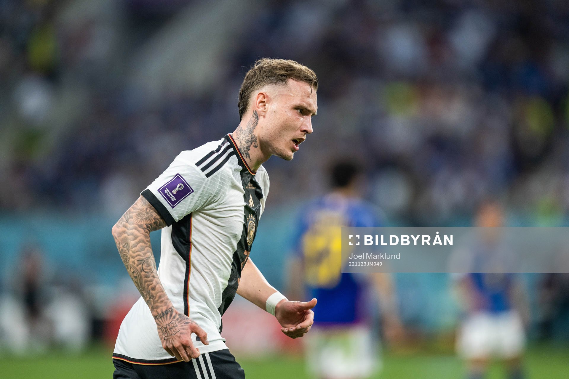David Raum of Germany during the FIFA World Cup 2022 football match between Germany and Japan on November 23, 2022 in Doha.