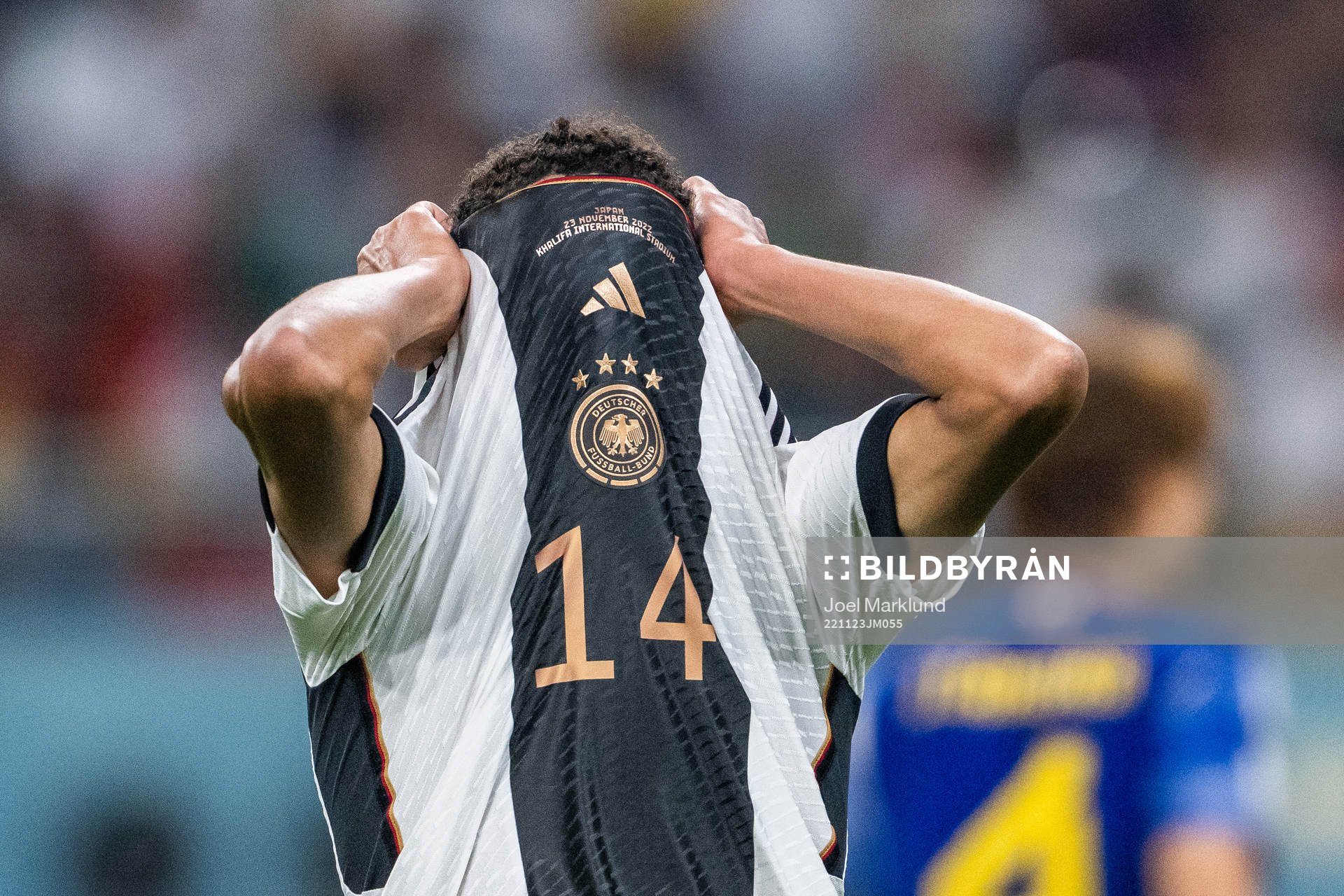 Jamal Musiala of Germany looks dejected