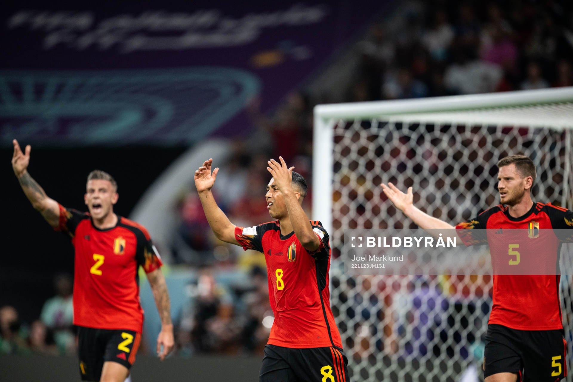Toby Alderweireld, Youri Tielemans and Jan Vertonghen of