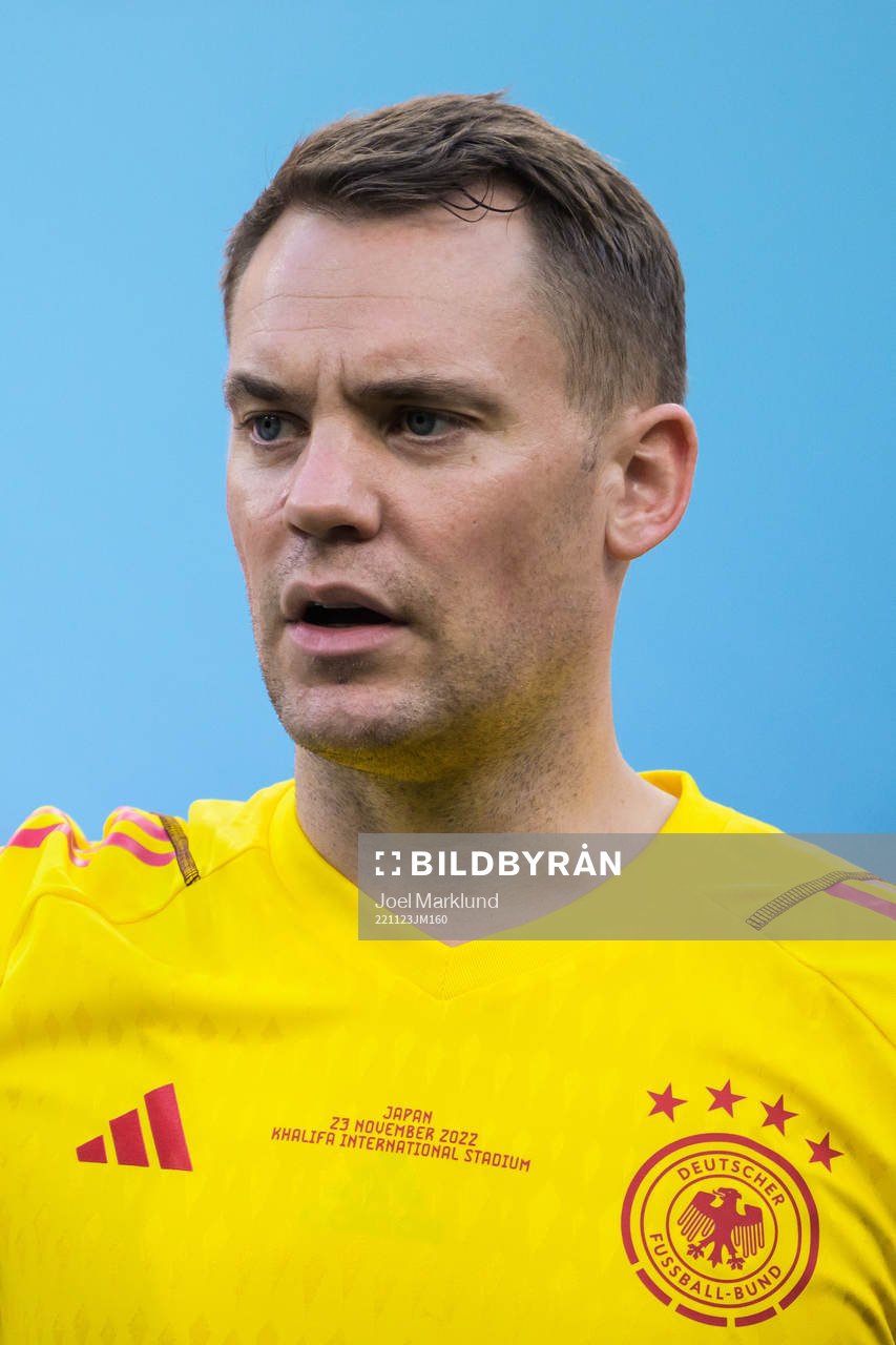 Goalkeeper Manuel Neuer of Germany ahead of the FIFA World Cup 2022 football match between Germany and Japan on November 23, 2022 in Doha.
