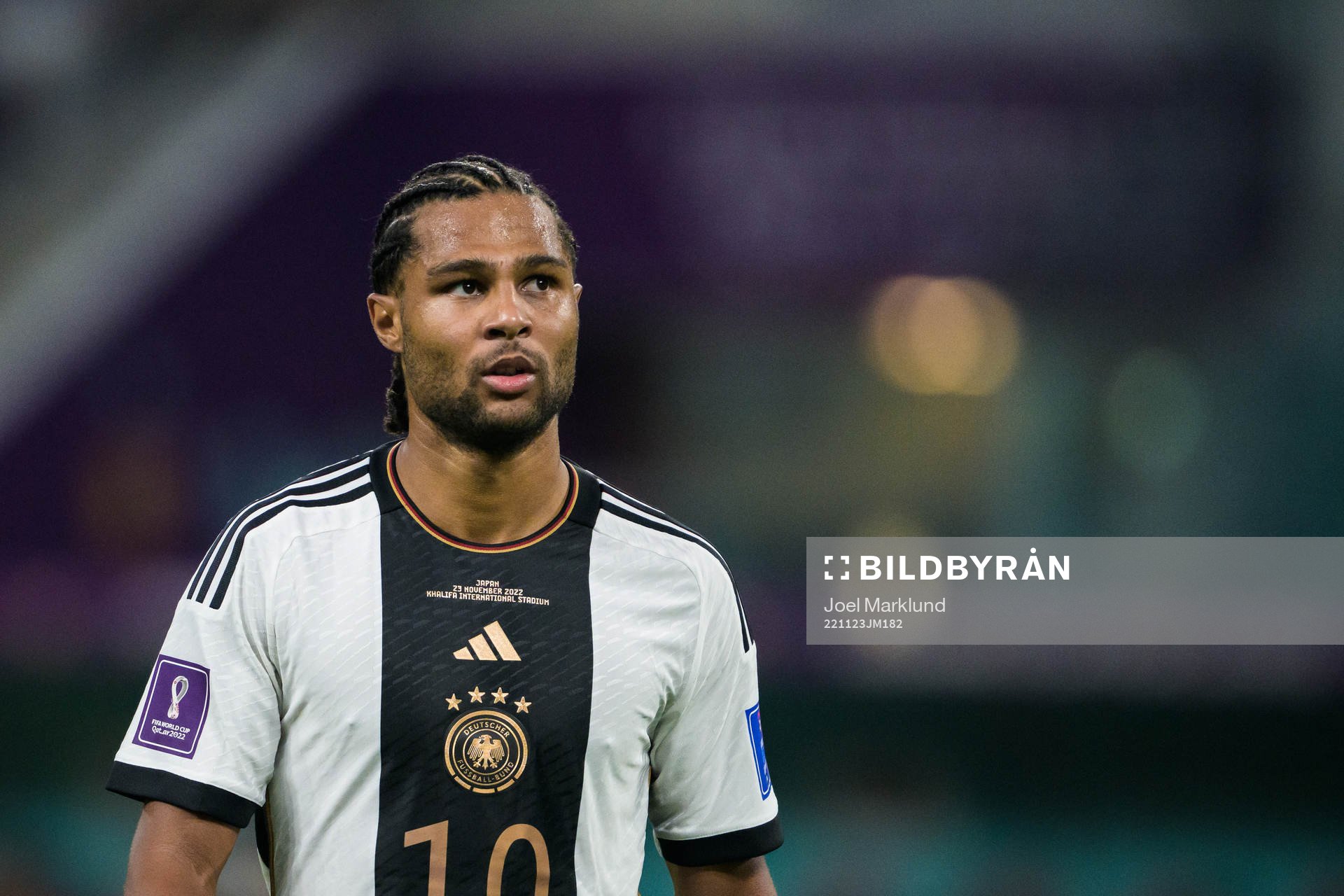 Serge Gnabry of Germany during the FIFA World Cup 2022 football match between Germany and Japan on November 23, 2022 in Doha.