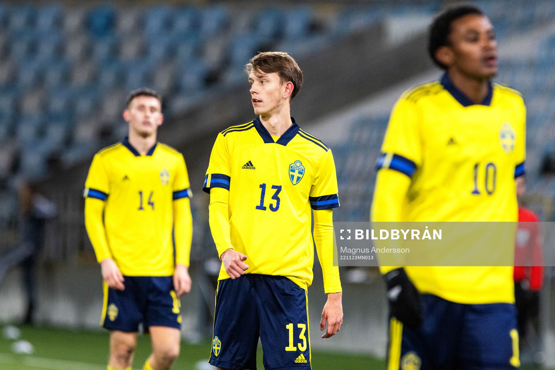 Sveriges Kazper Karlsson under EM-kvalmatchen P-18 mellan Sverige och Ukraina den 23 november 2022 i Norrköping. 
