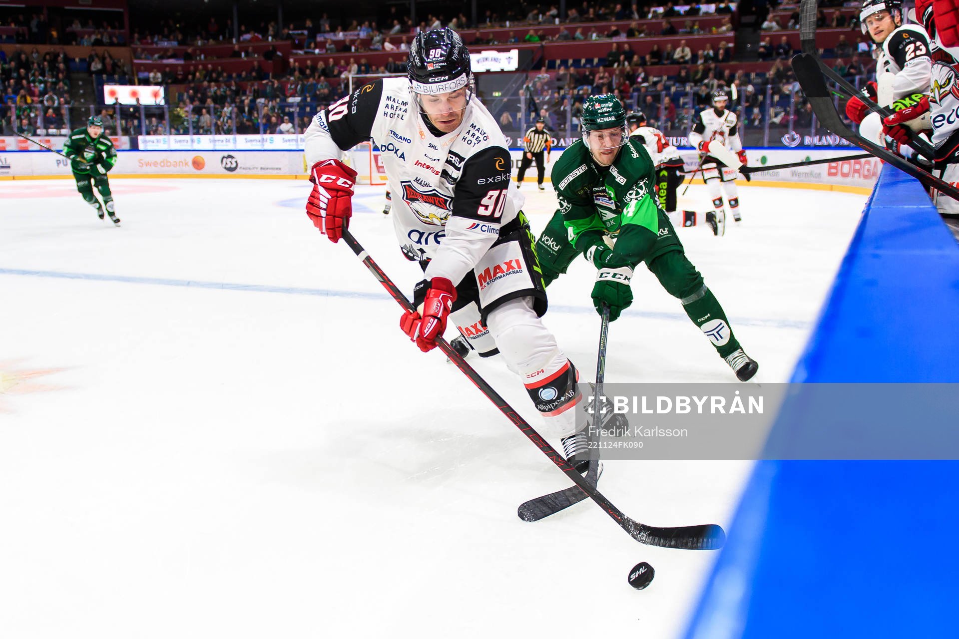Malmö Redhawks Lance Bouma och Färjestads Victor Ejdsell