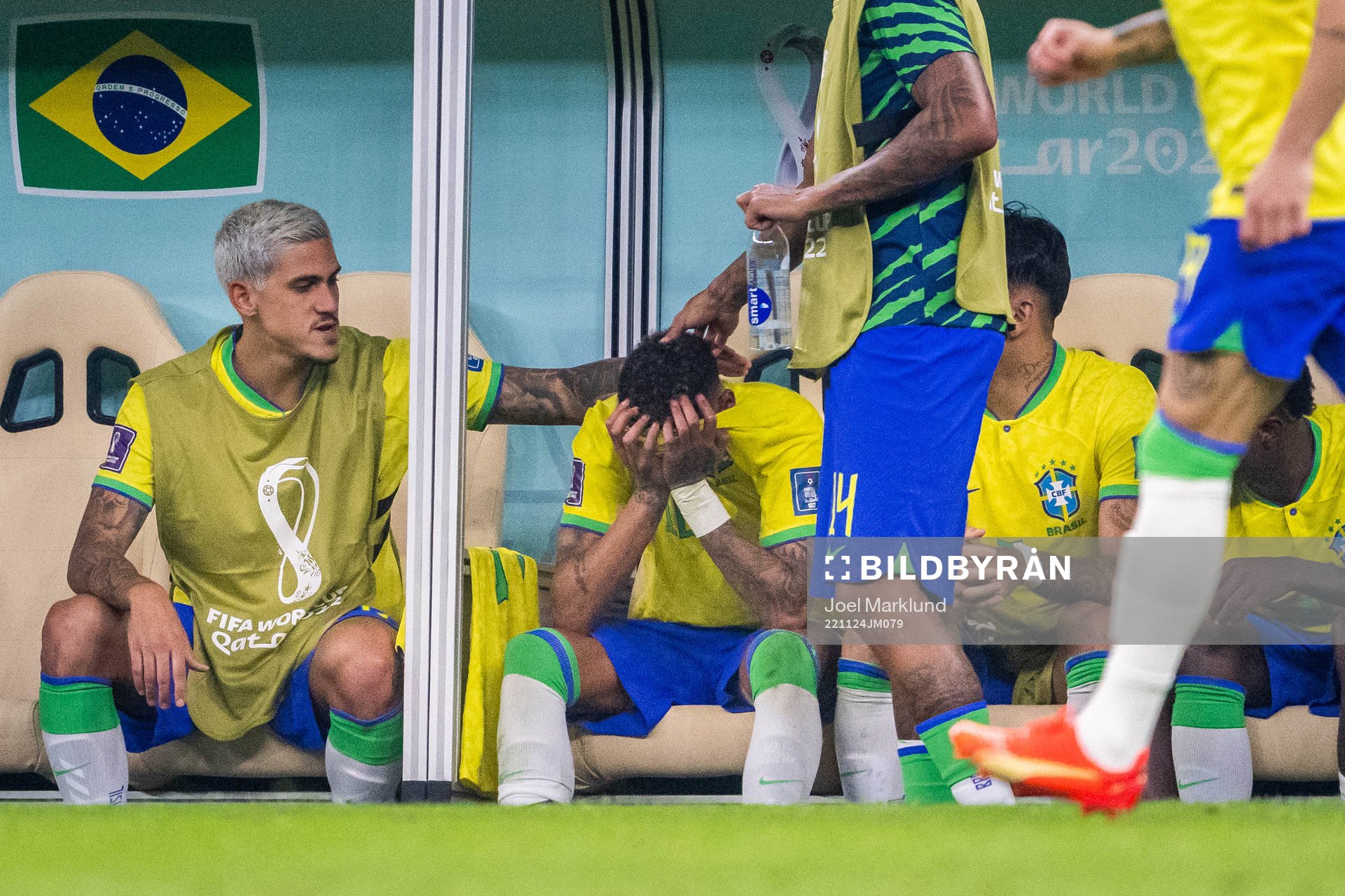 Neymar of Brazil looks dejected