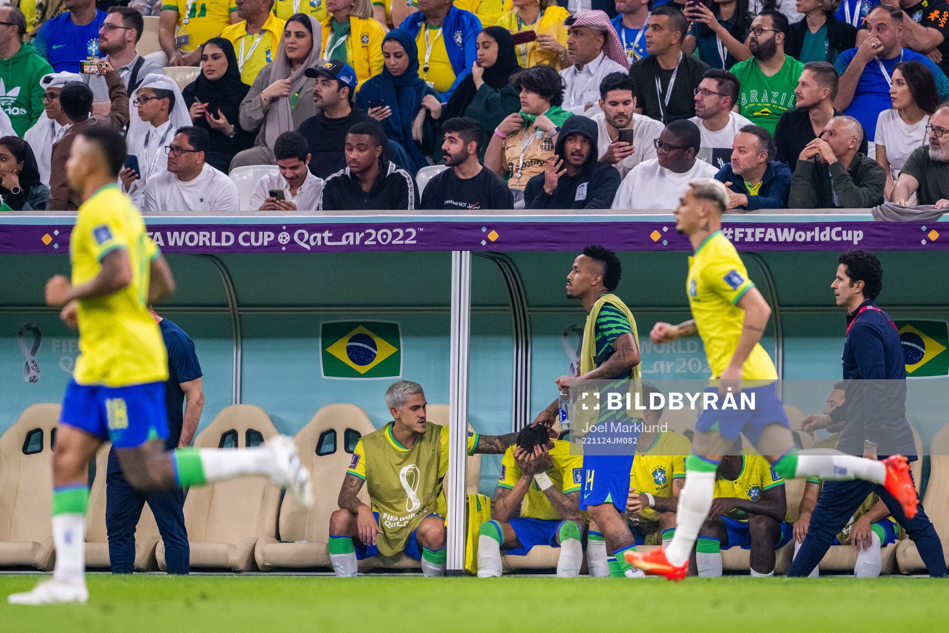 Neymar of Brazil looks dejected