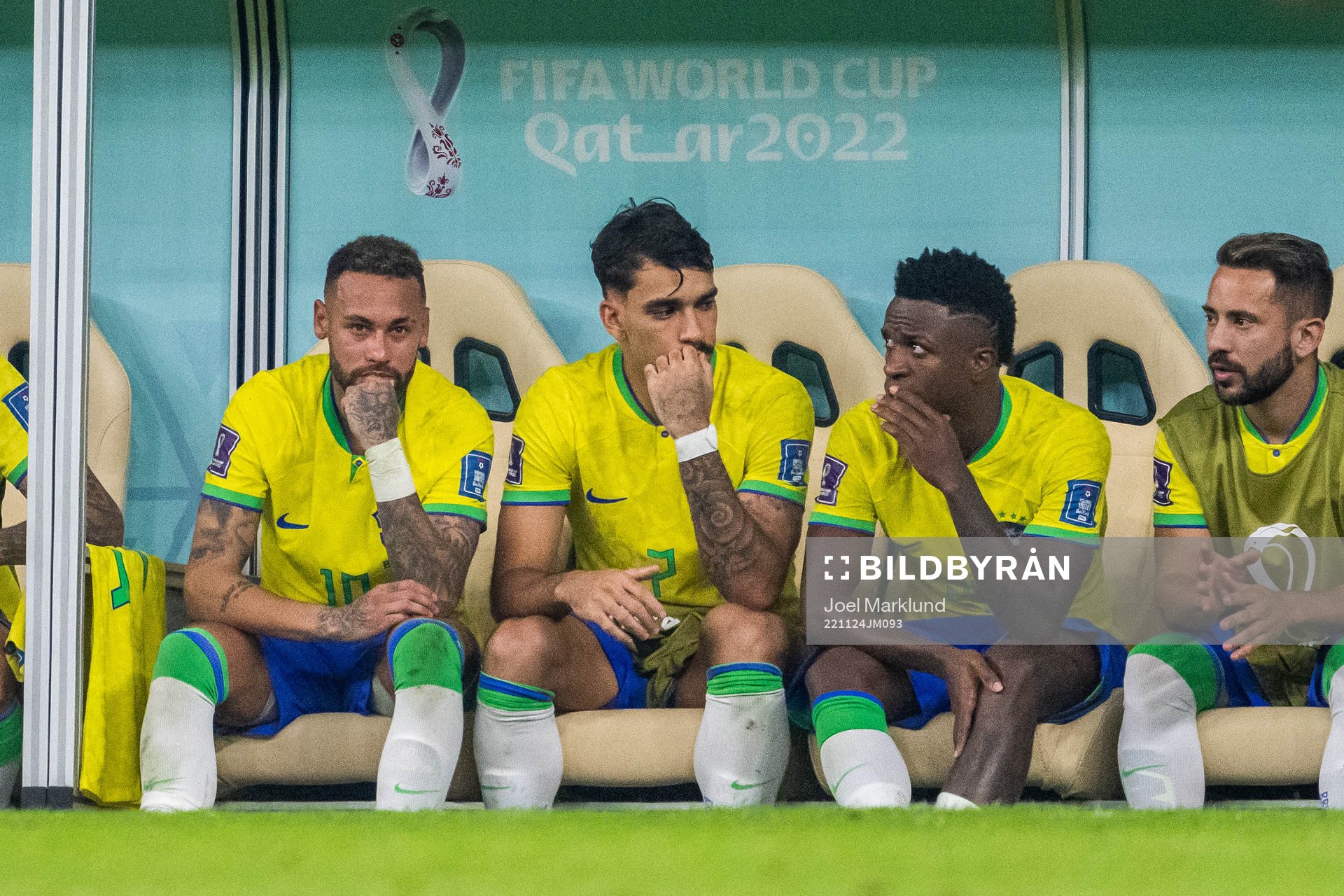 Neymar of Brazil looks dejected