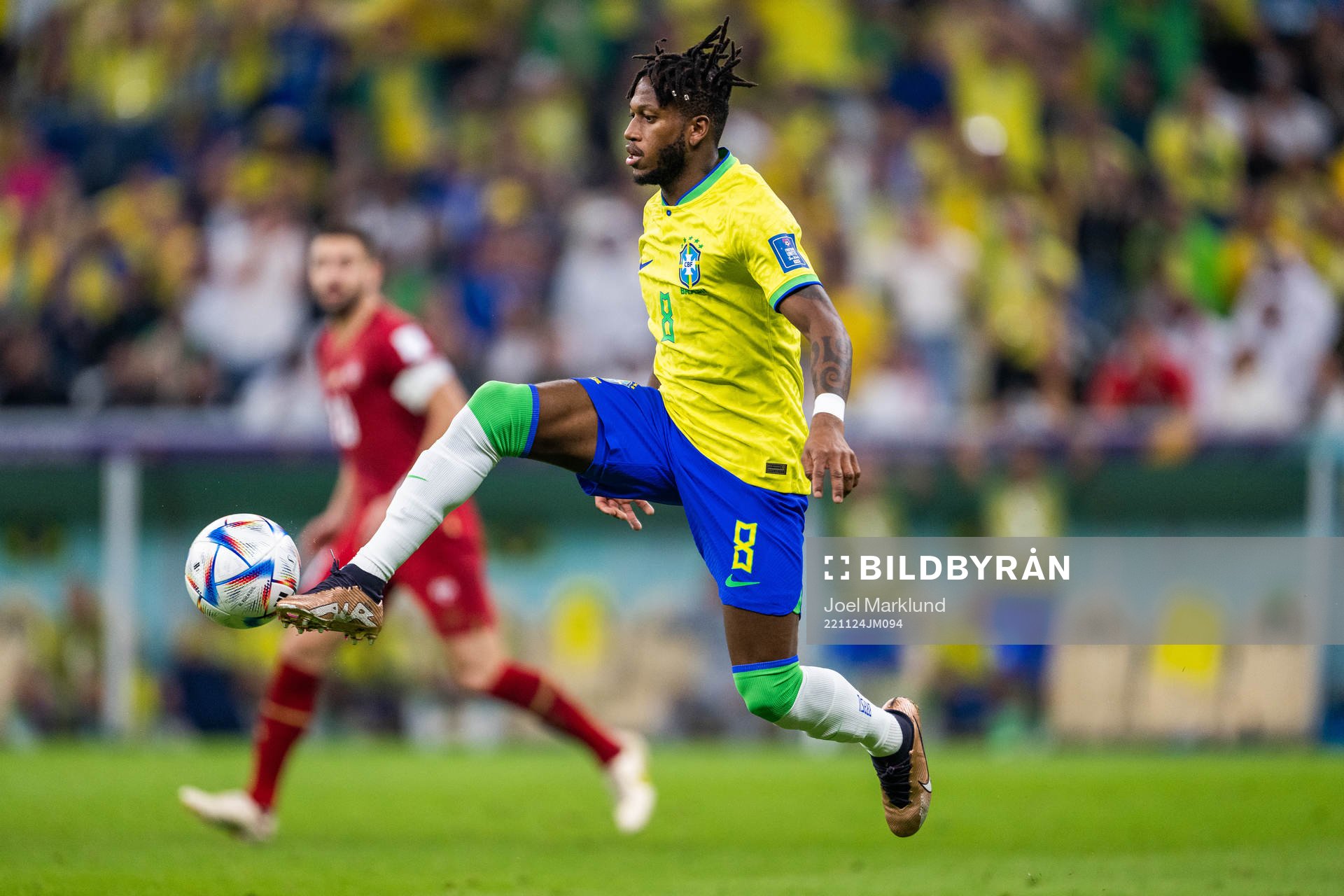 Fred of Brazil during the FIFA World Cup 2022 football match between Brazil and Serbia on November 24, 2022 in Doha.
