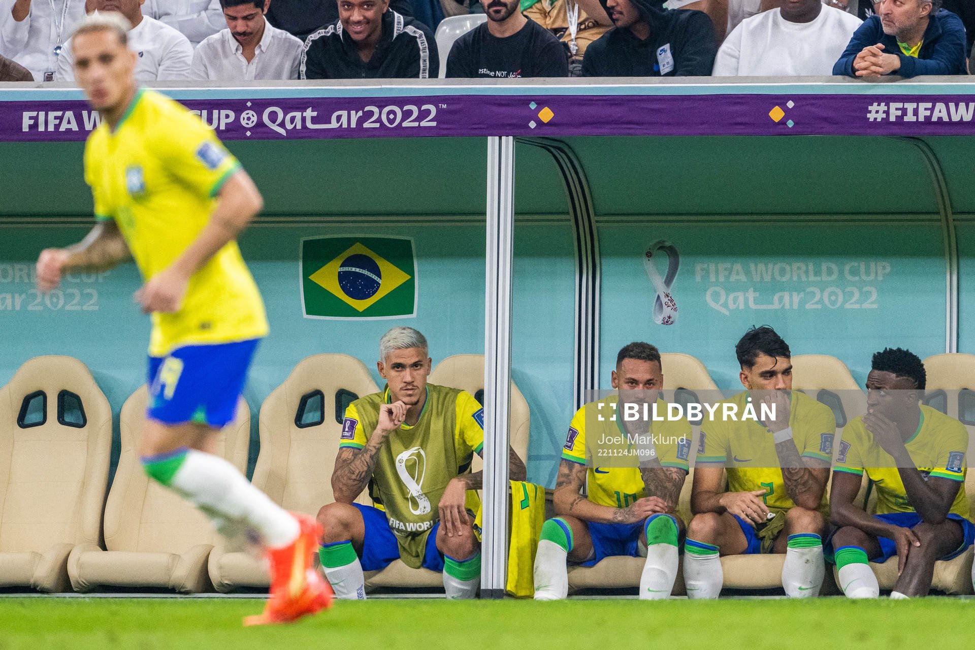 Neymar of Brazil looks dejected