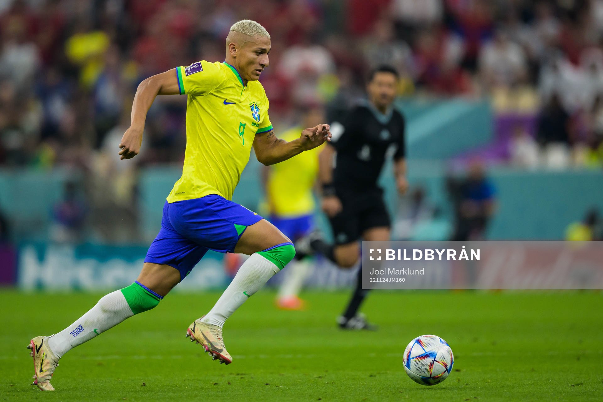 Richarlison of Brazil during the FIFA World Cup 2022 football match between Brazil and Serbia on November 24, 2022 in Doha.