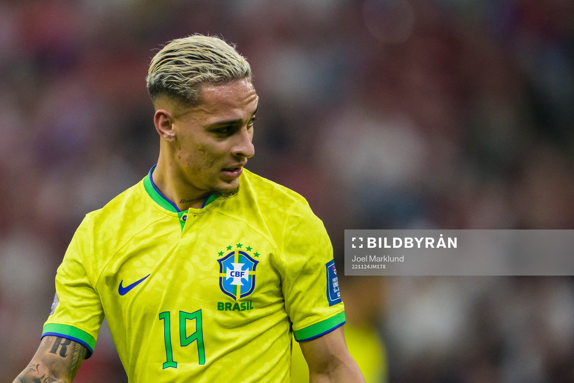 Antony of Brazil during the FIFA World Cup 2022 football match between Brazil and Serbia on November 24, 2022 in Doha.