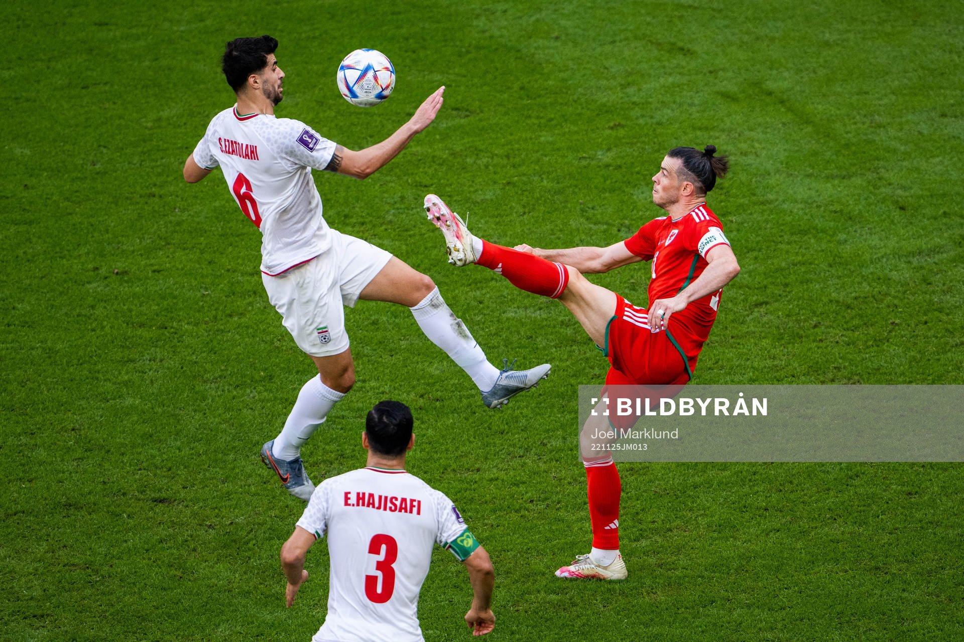 Saeid Ezatolahi and Ehsan Hajisafi of Iran against Gareth