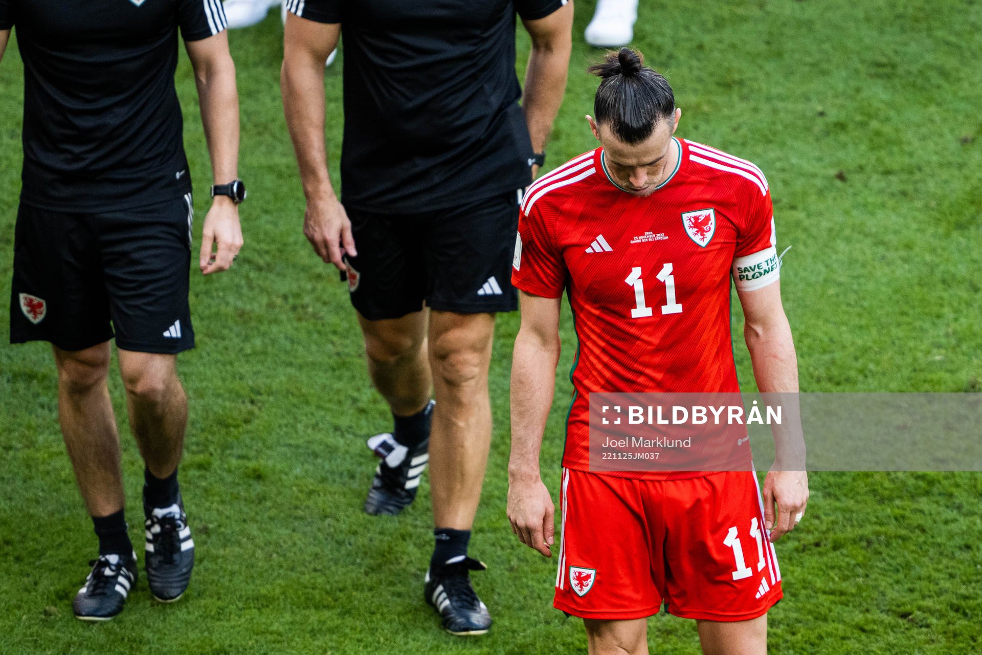 Gareth Bale of Wales looks dejected