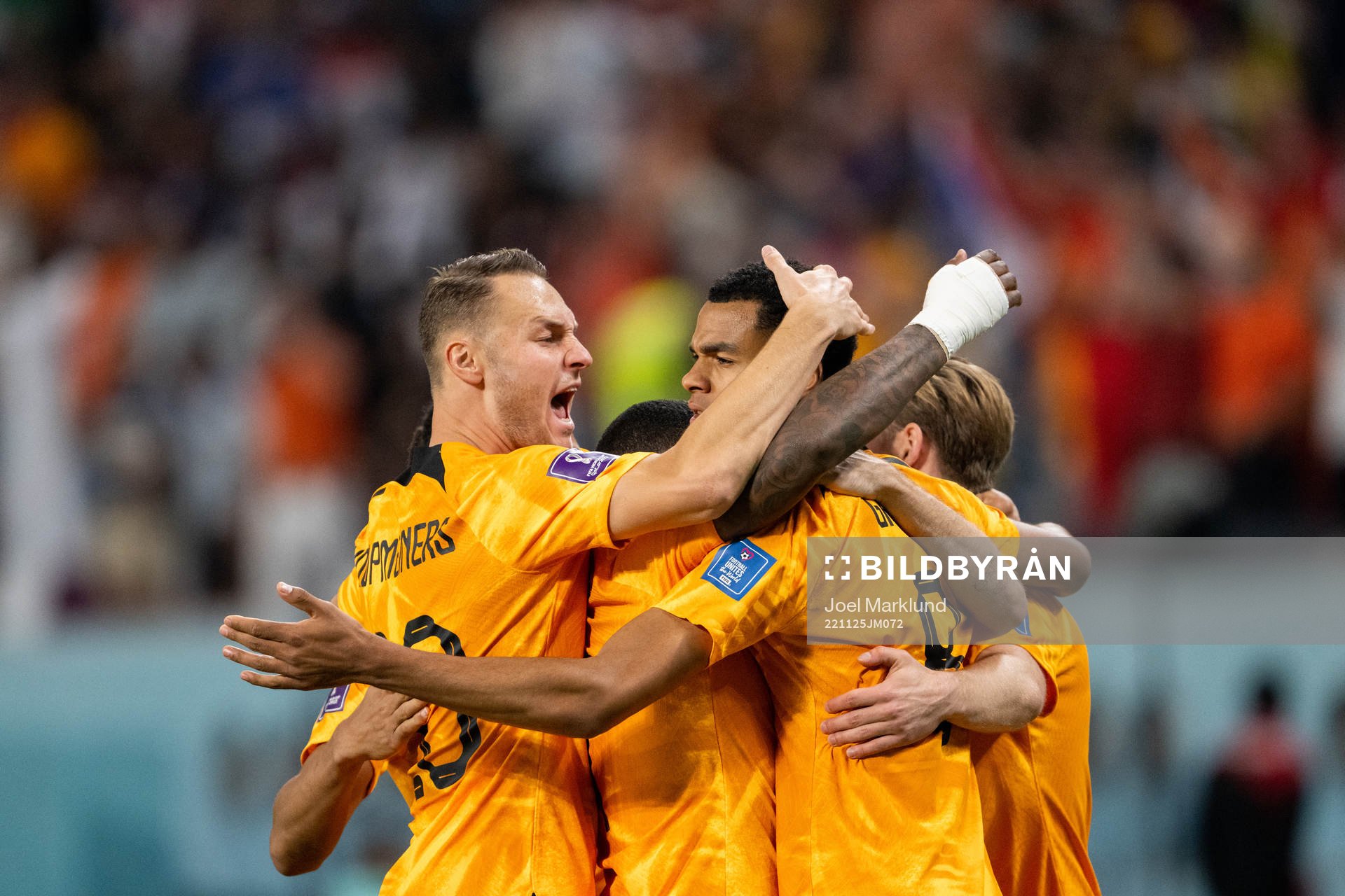 Cody Gakpo of Netherlands celebrate with team mates