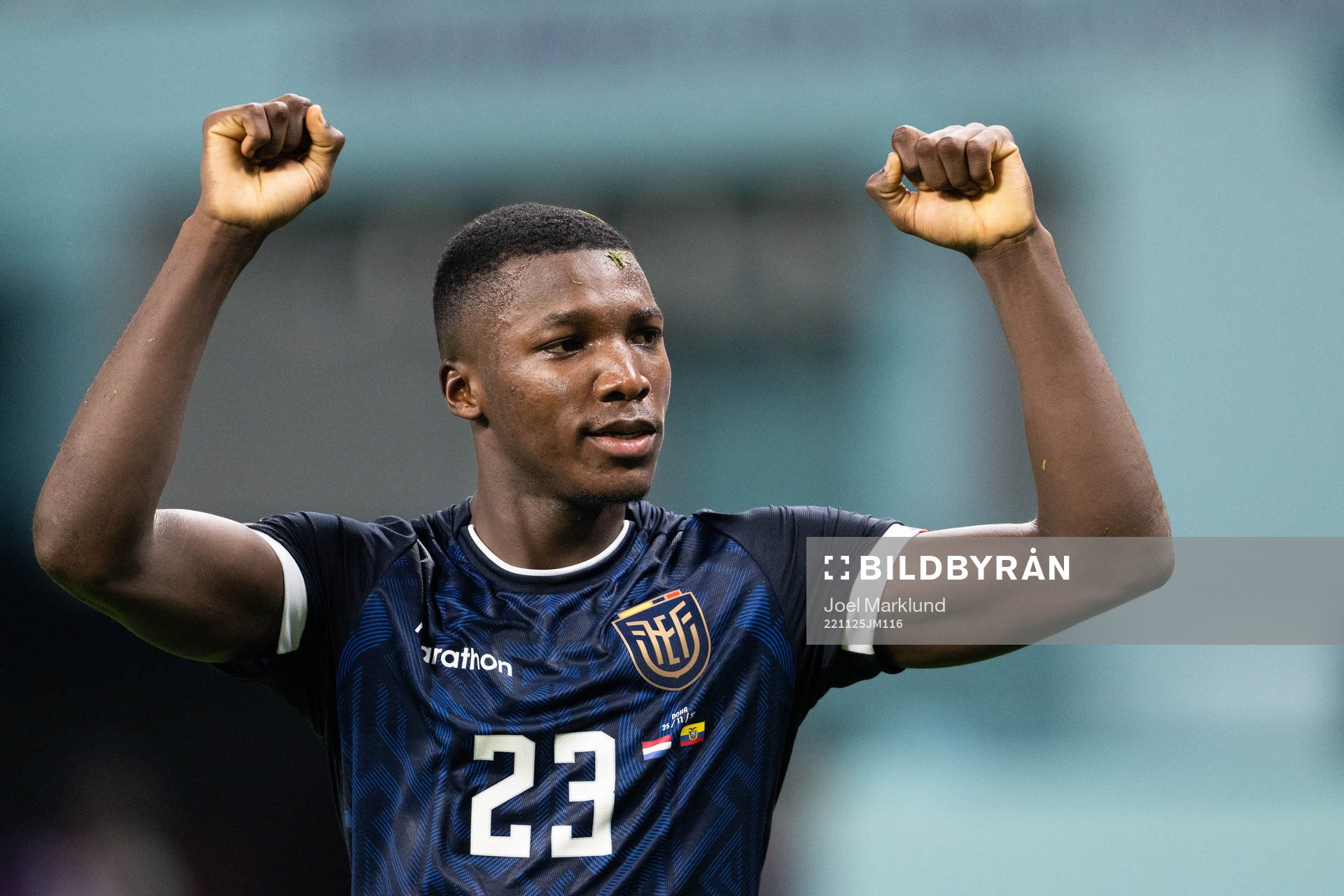 Moises Caicedo of Ecuador celebrates