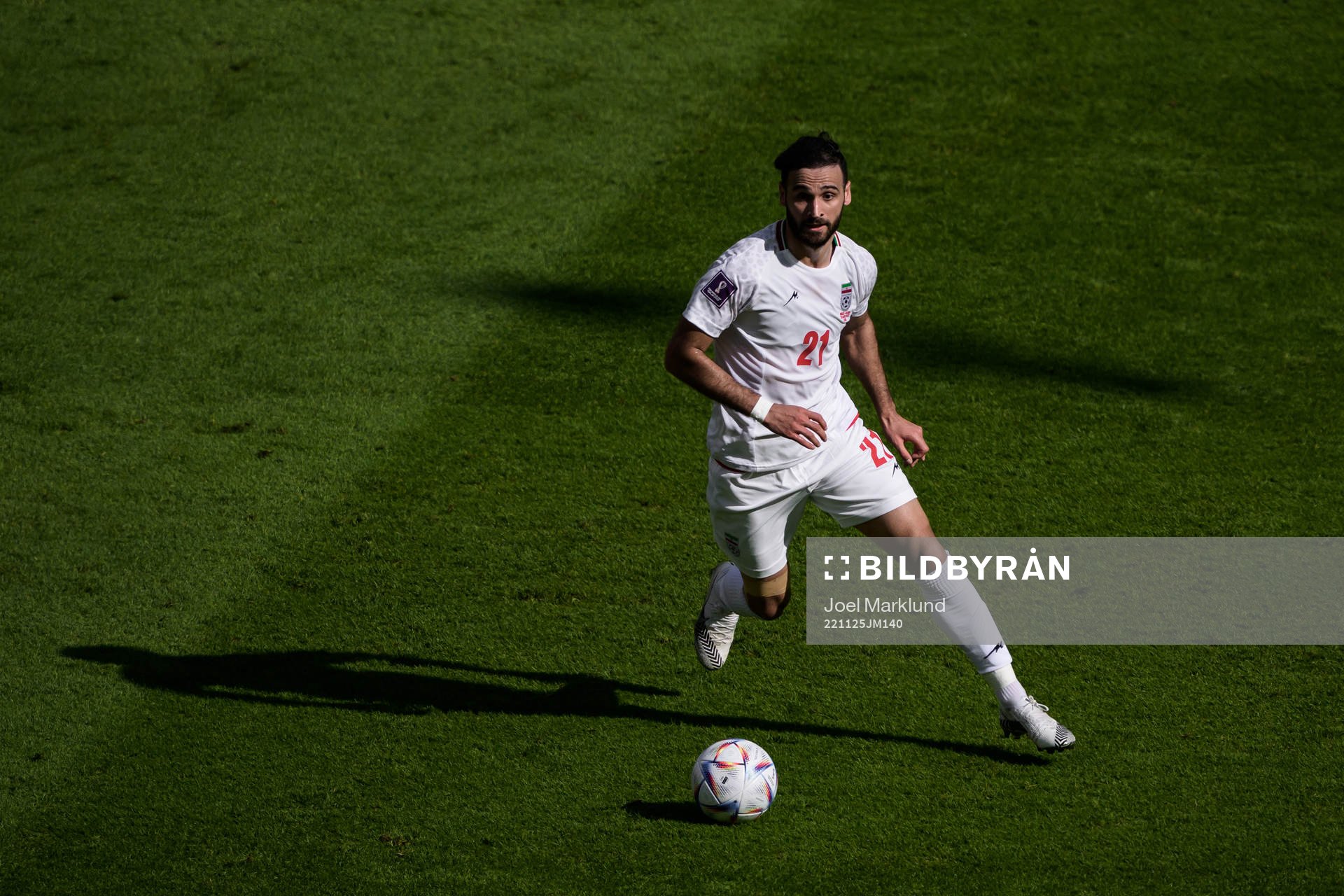Ahmad Noorollahi of Iran during the FIFA World Cup 2022 football match between Wales and Iran on November 25, 2022 in Doha.