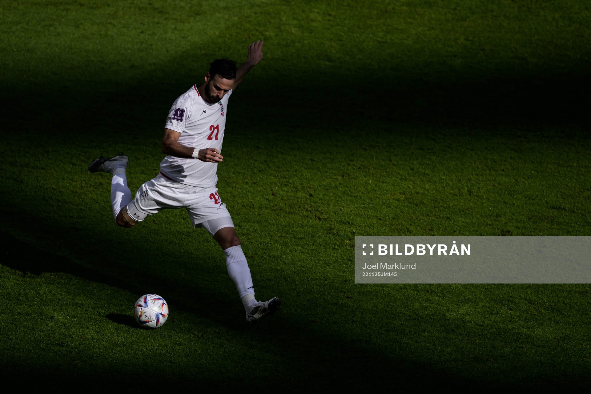 Ahmad Noorollahi of Iran during the FIFA World Cup 2022 football match between Wales and Iran on November 25, 2022 in Doha.