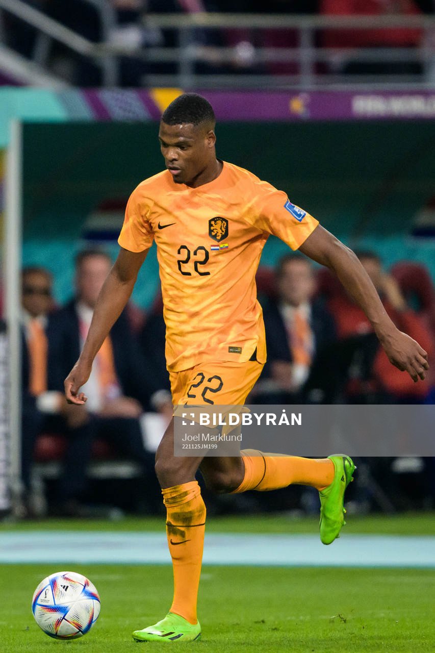 Denzel Dumfries of Netherlands